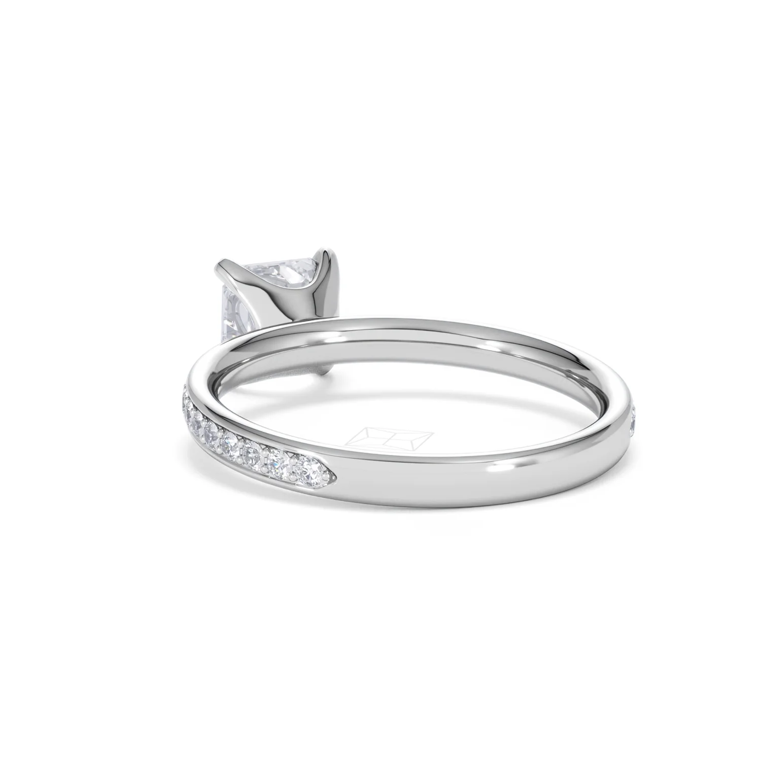 Origin 1.25ct Asscher Cut Lab Diamond Solitaire Engagement Ring with Side Stones in 18K White Gold - Image 53
