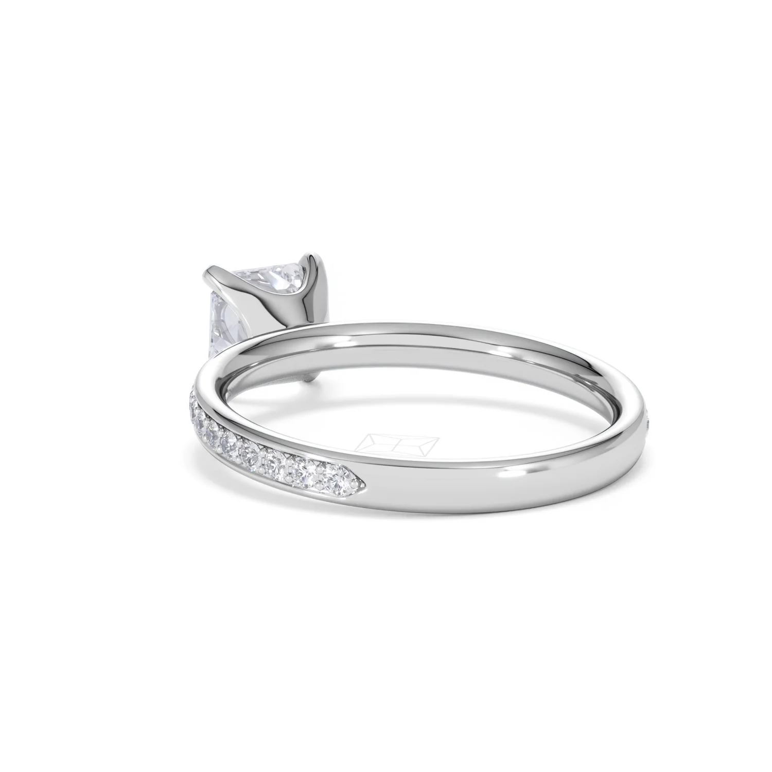 Origin 1.25ct Asscher Cut Lab Diamond Solitaire Engagement Ring with Side Stones in 18K White Gold - Image 54