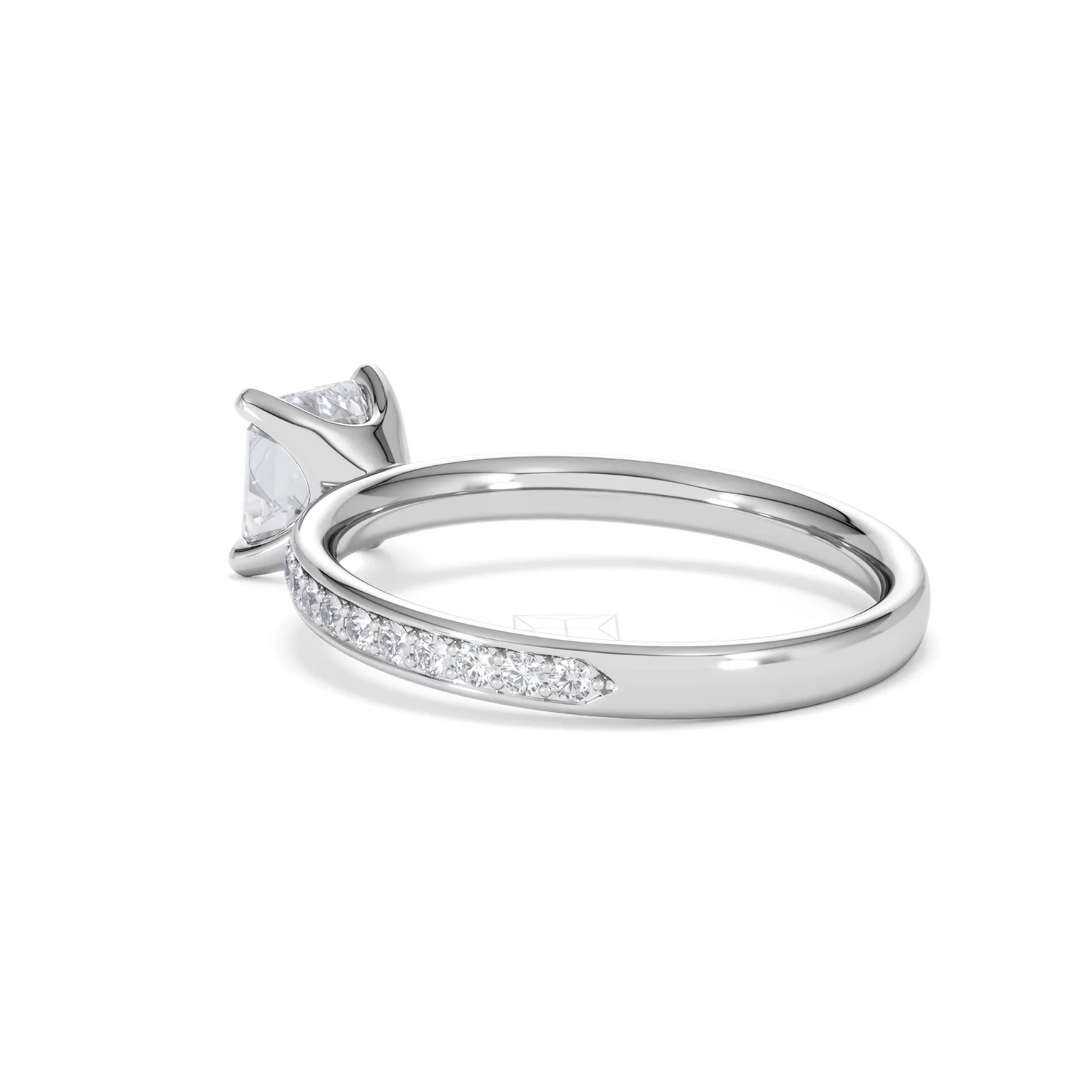 Origin 1.25ct Asscher Cut Lab Diamond Solitaire Engagement Ring with Side Stones in 18K White Gold - Image 57