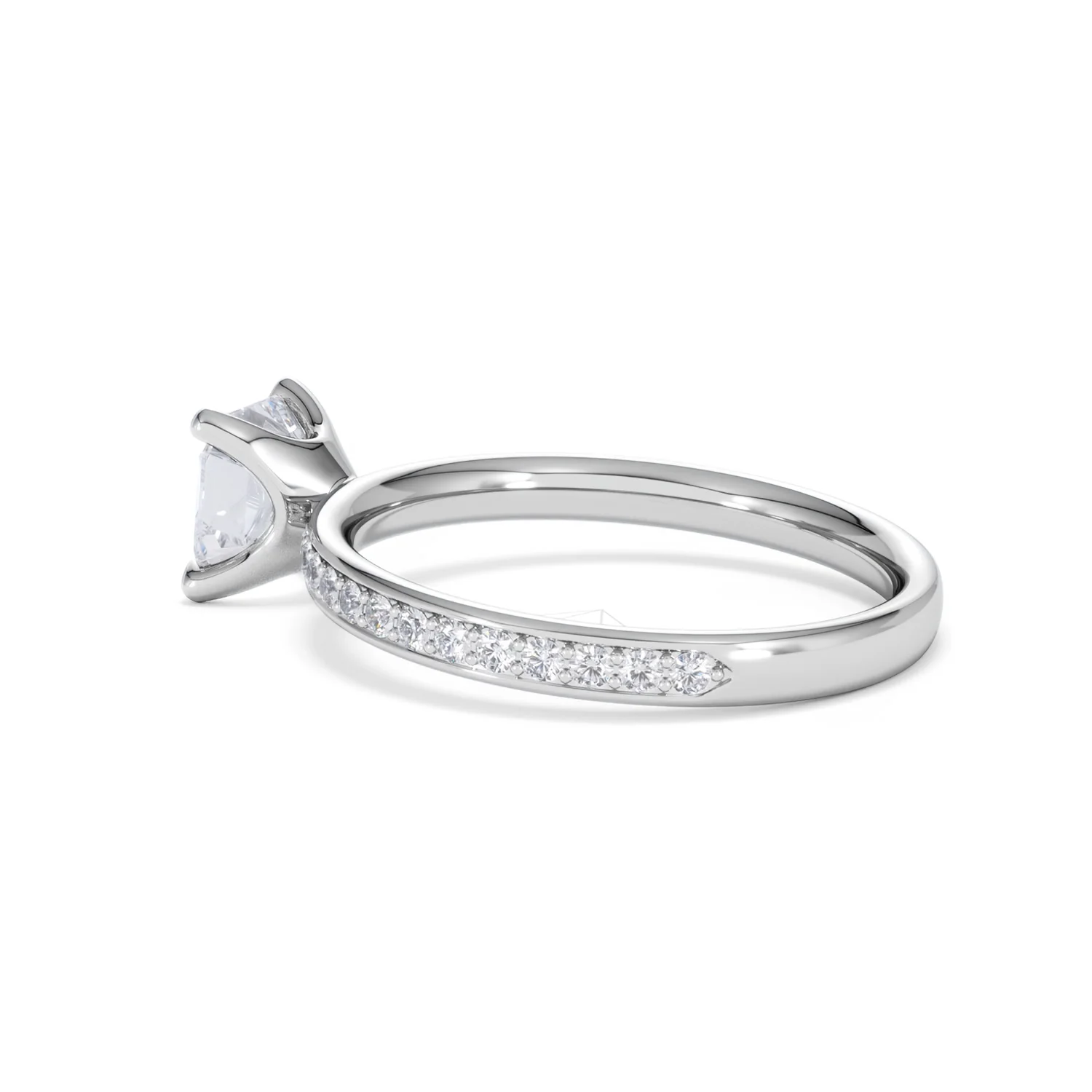 Origin 1.25ct Asscher Cut Lab Diamond Solitaire Engagement Ring with Side Stones in 18K White Gold - Image 61