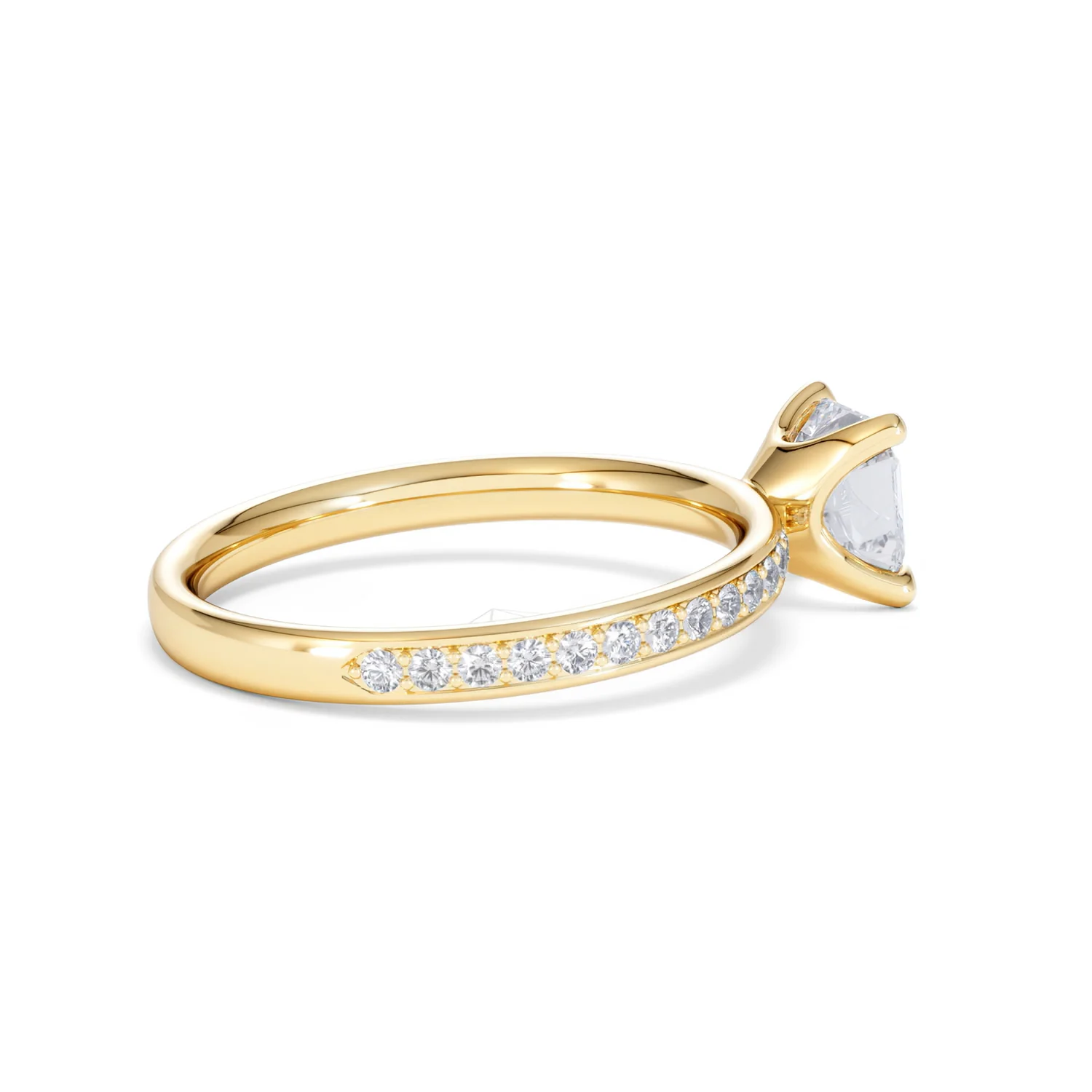 Origin 1.25ct Asscher Cut Lab Diamond Solitaire Engagement Ring with Side Stones in 18K Yellow Gold - Image 32
