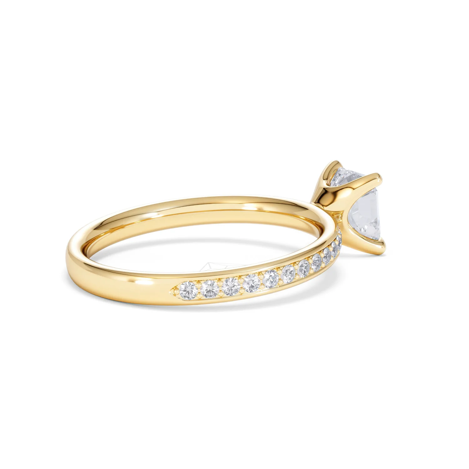 Origin 1.25ct Asscher Cut Lab Diamond Solitaire Engagement Ring with Side Stones in 18K Yellow Gold - Image 34