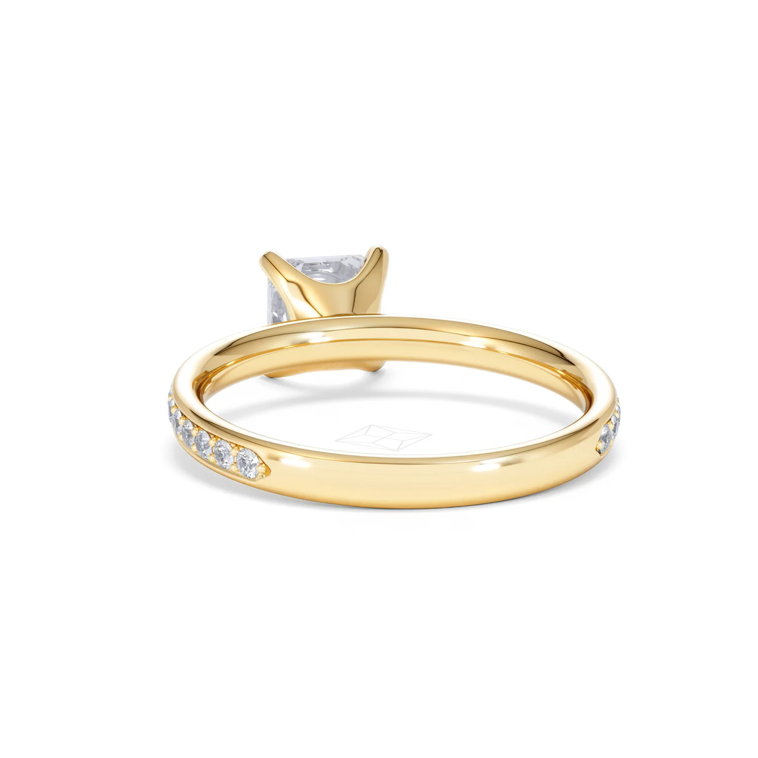 Origin 1.25ct Asscher Cut Lab Diamond Solitaire Engagement Ring with Side Stones in 18K Yellow Gold - Image 50
