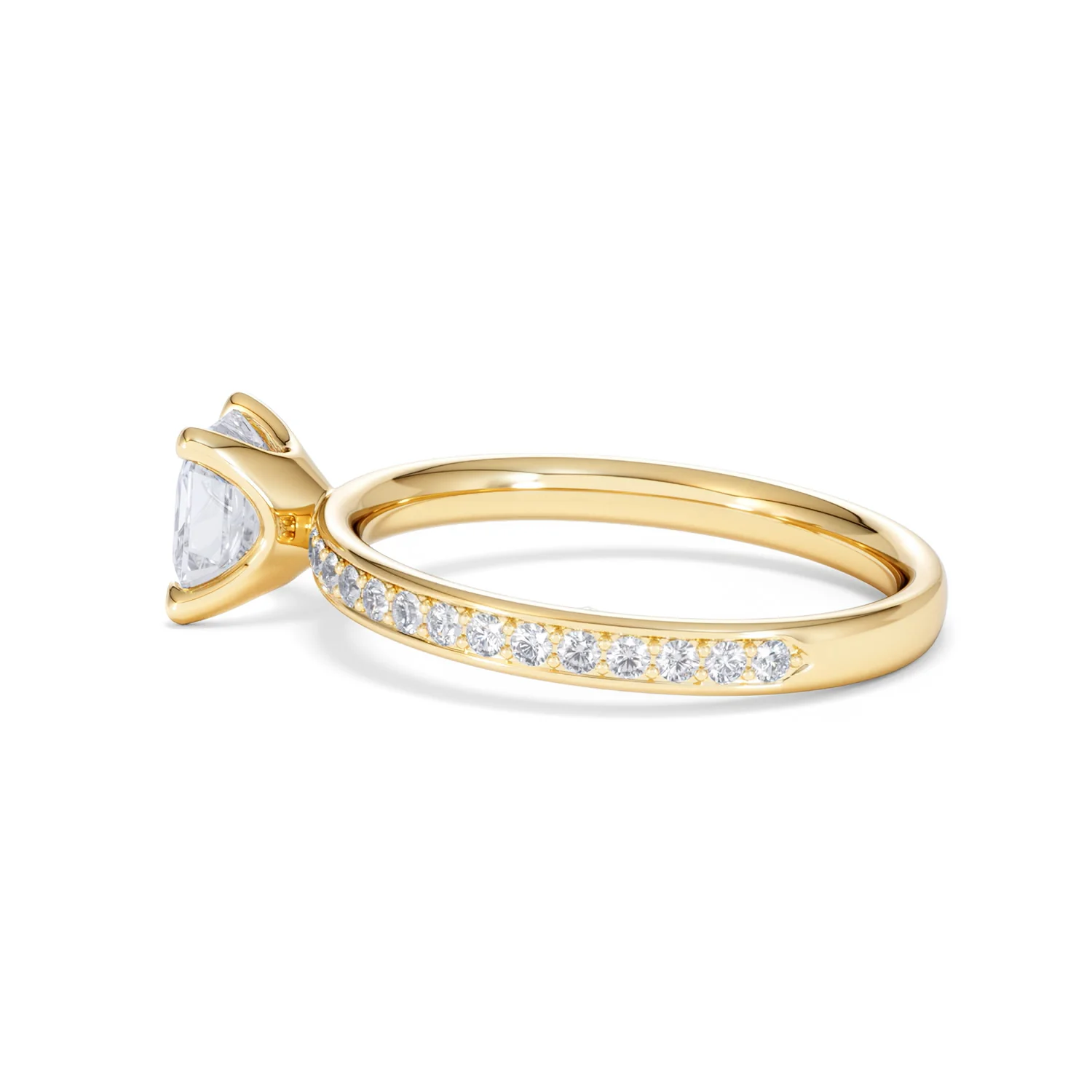 Origin 1.25ct Asscher Cut Lab Diamond Solitaire Engagement Ring with Side Stones in 18K Yellow Gold - Image 64