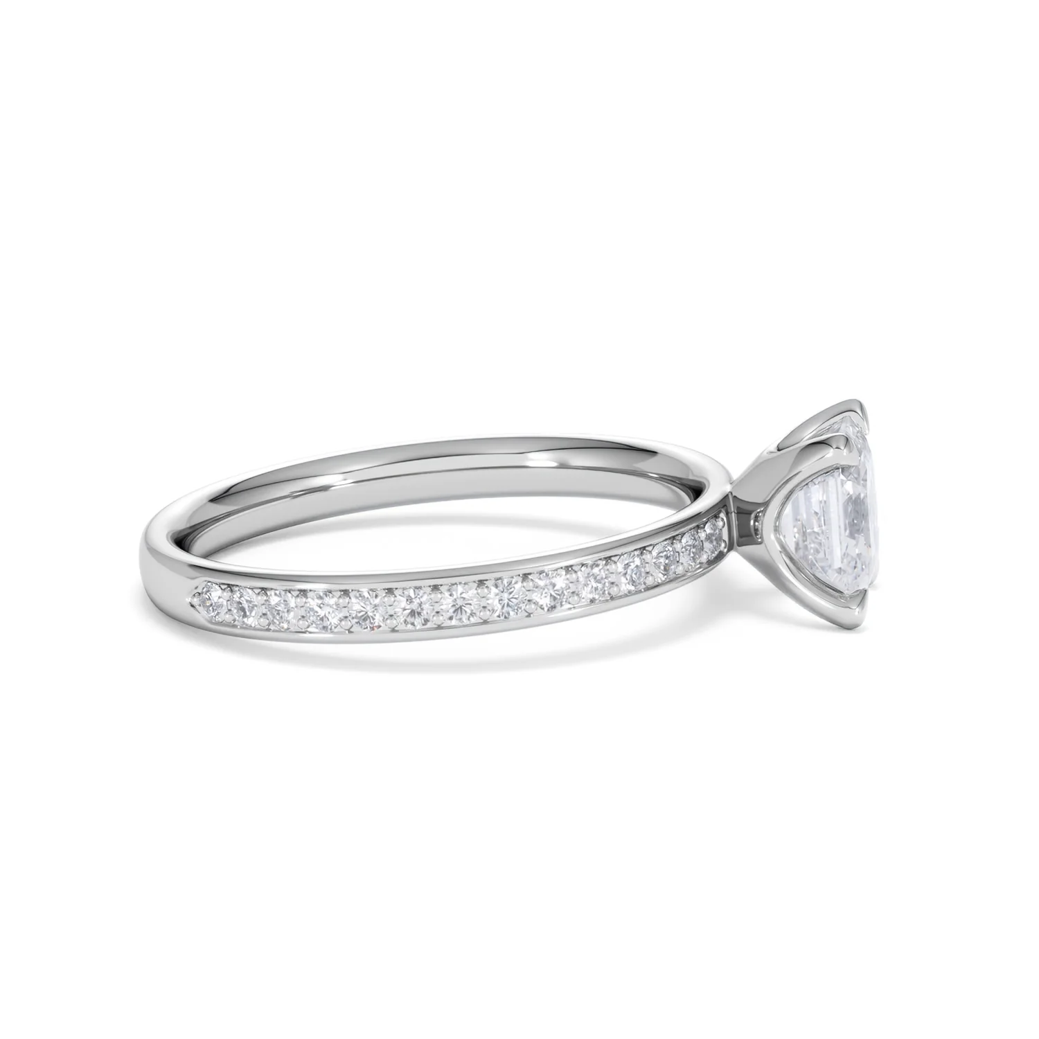 Origin 1.25ct Asscher Cut Lab Diamond Solitaire Engagement Ring with Side Stones in Platinum - Image 25