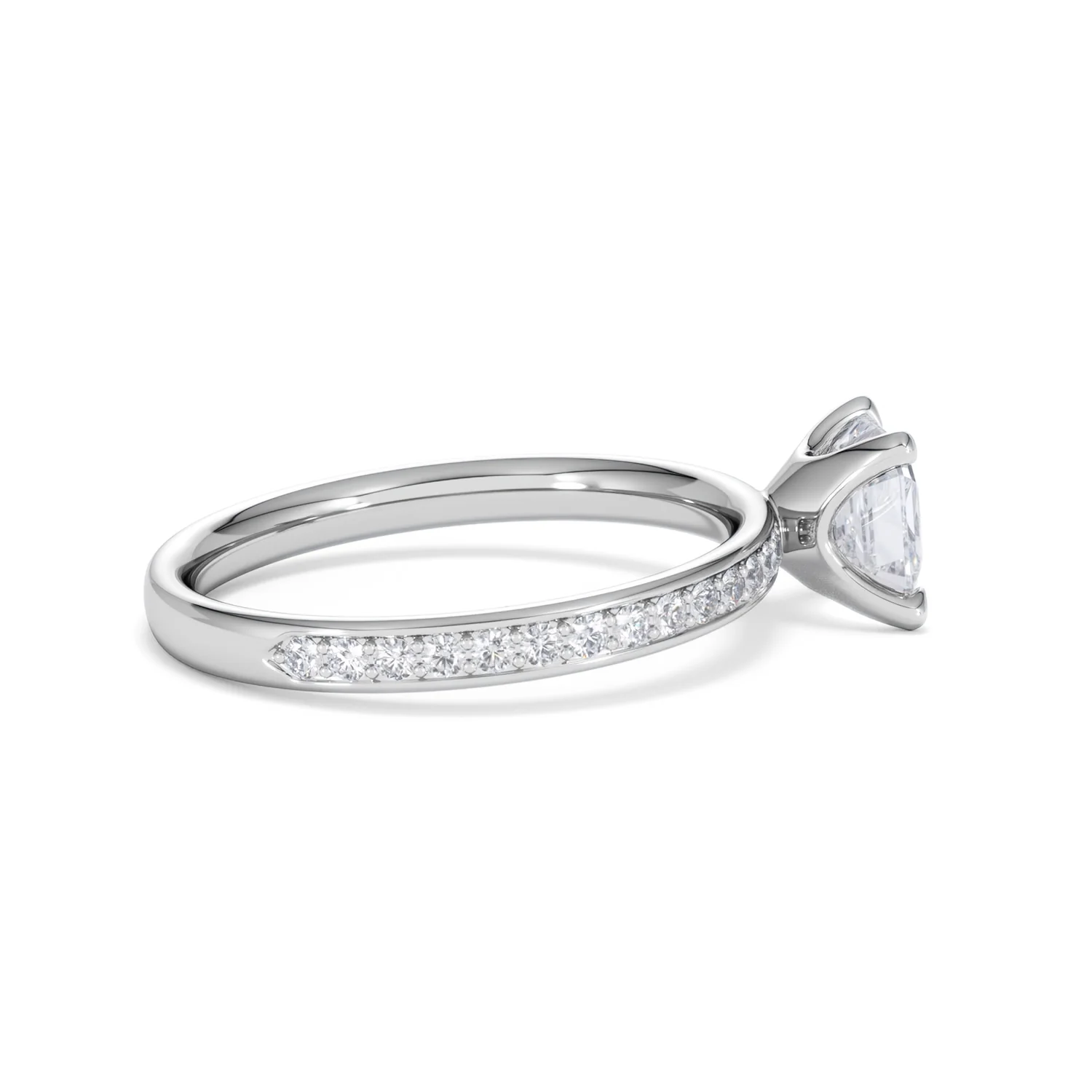Origin 1.25ct Asscher Cut Lab Diamond Solitaire Engagement Ring with Side Stones in Platinum - Image 29