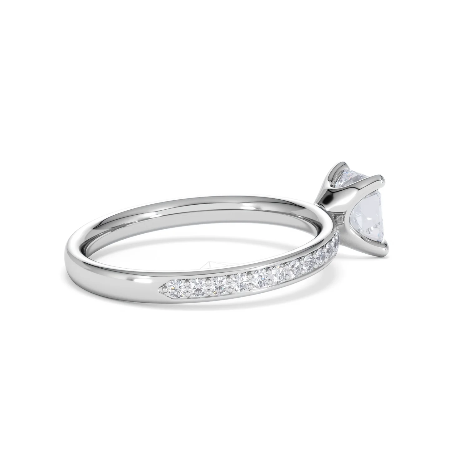 Origin 1.25ct Asscher Cut Lab Diamond Solitaire Engagement Ring with Side Stones in Platinum - Image 33