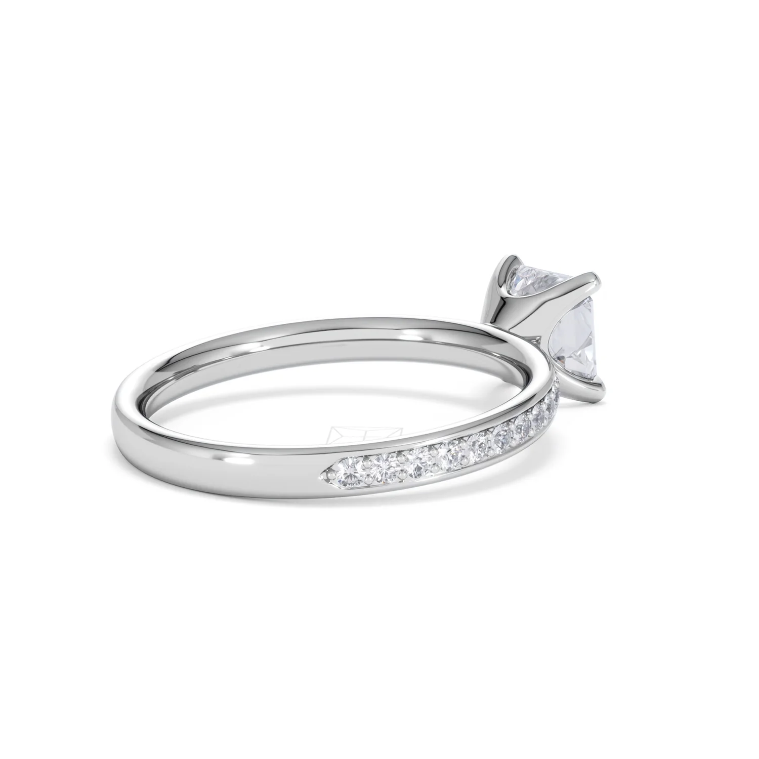 Origin 1.25ct Asscher Cut Lab Diamond Solitaire Engagement Ring with Side Stones in Platinum - Image 36