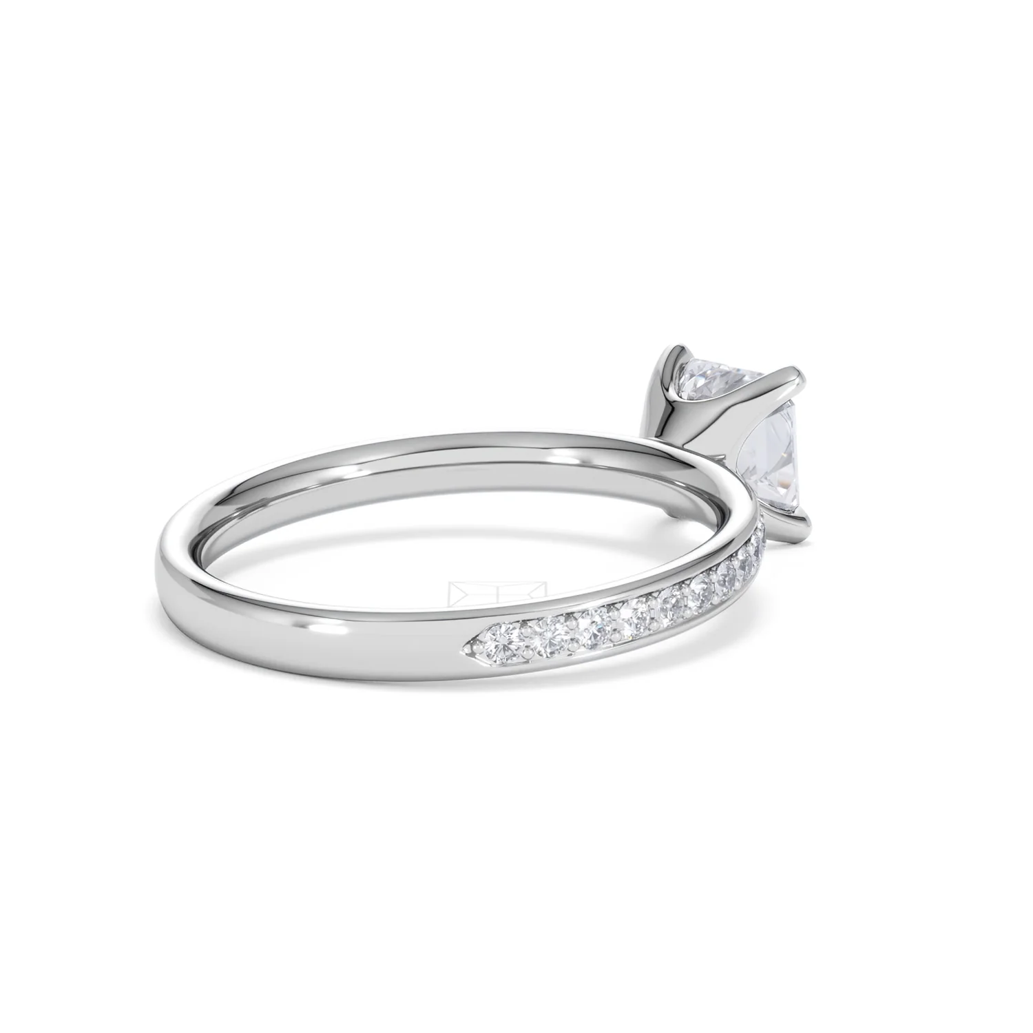 Origin 1.25ct Asscher Cut Lab Diamond Solitaire Engagement Ring with Side Stones in Platinum - Image 37
