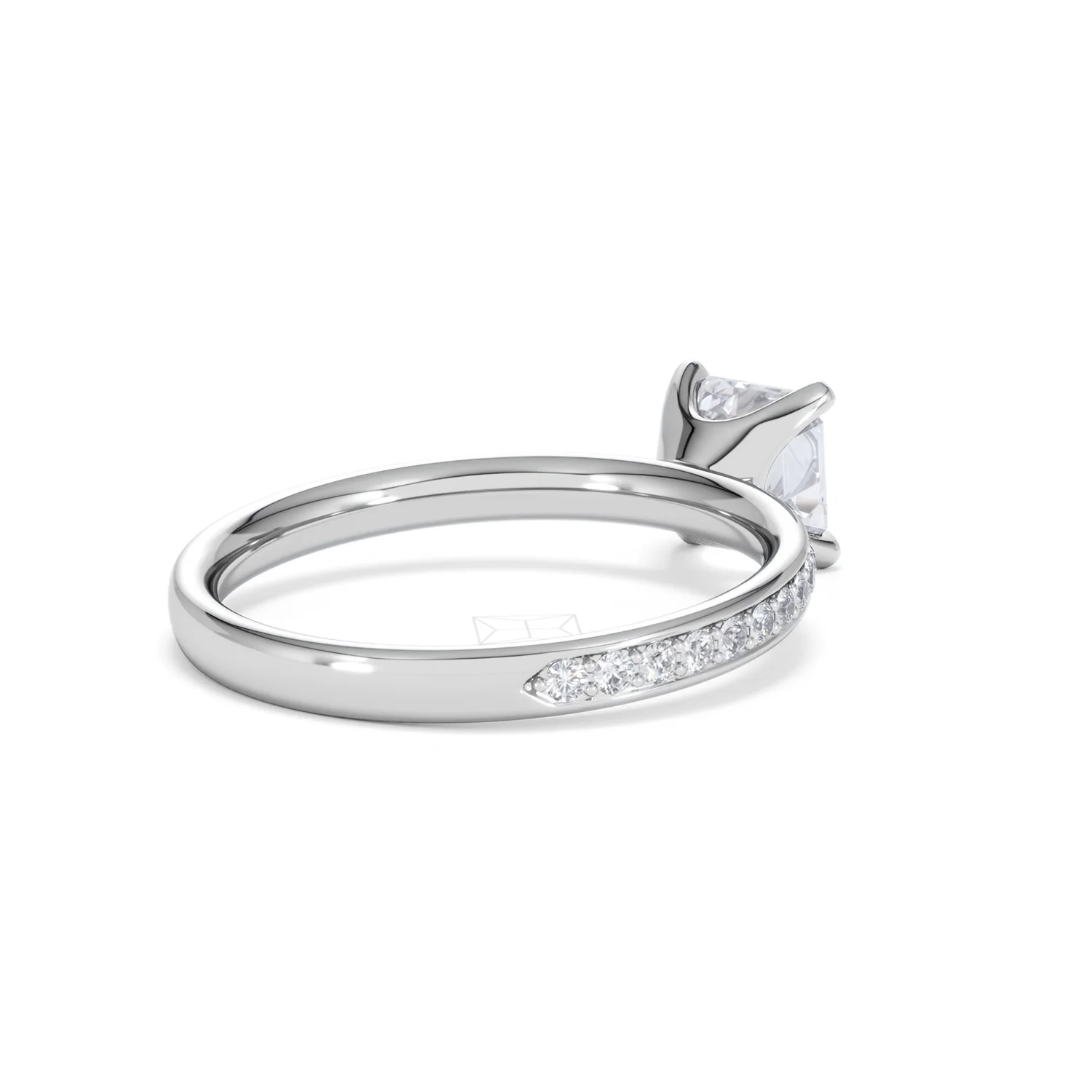 Origin 1.25ct Asscher Cut Lab Diamond Solitaire Engagement Ring with Side Stones in Platinum - Image 38