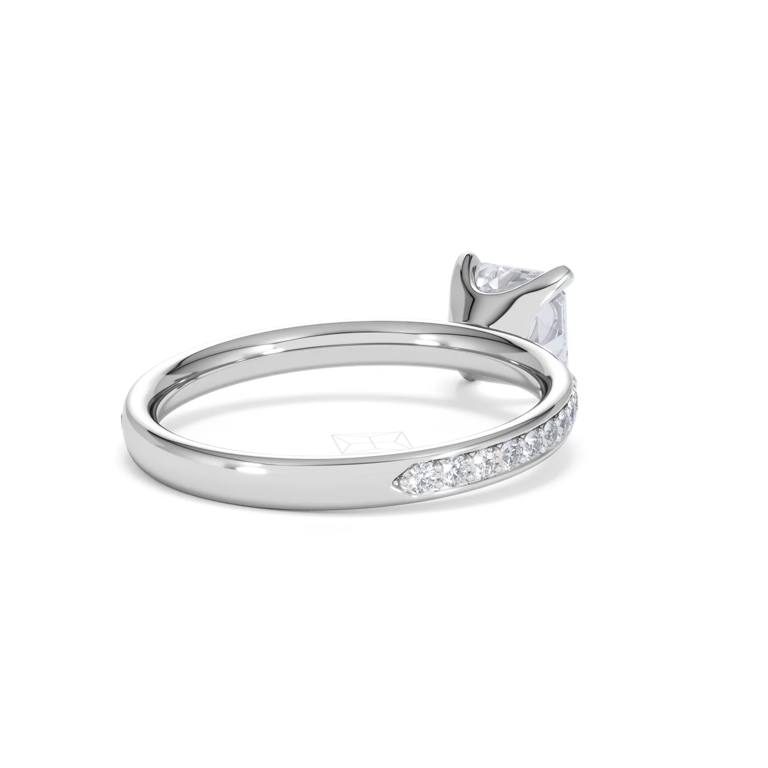 Origin 1.25ct Asscher Cut Lab Diamond Solitaire Engagement Ring with Side Stones in Platinum - Image 39