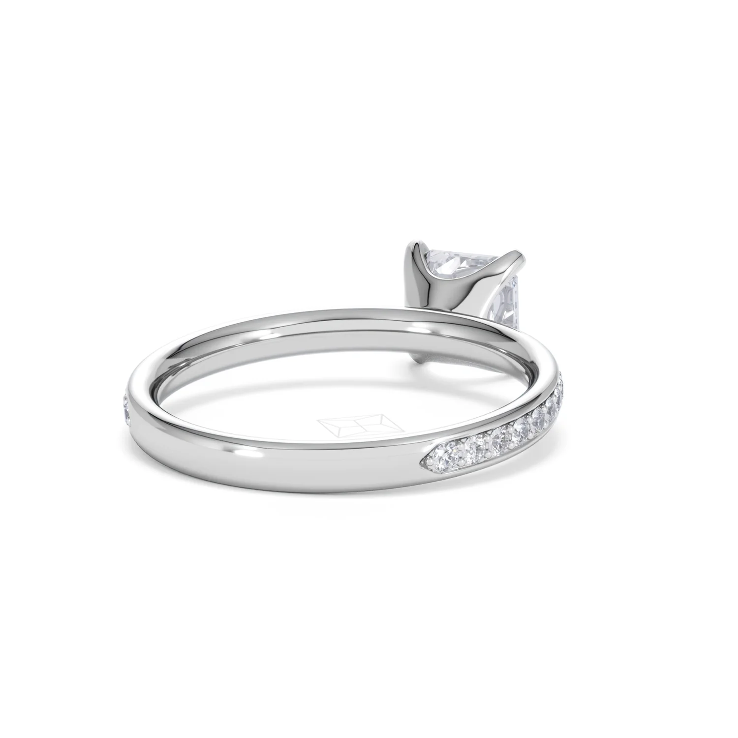 Origin 1.25ct Asscher Cut Lab Diamond Solitaire Engagement Ring with Side Stones in Platinum - Image 41