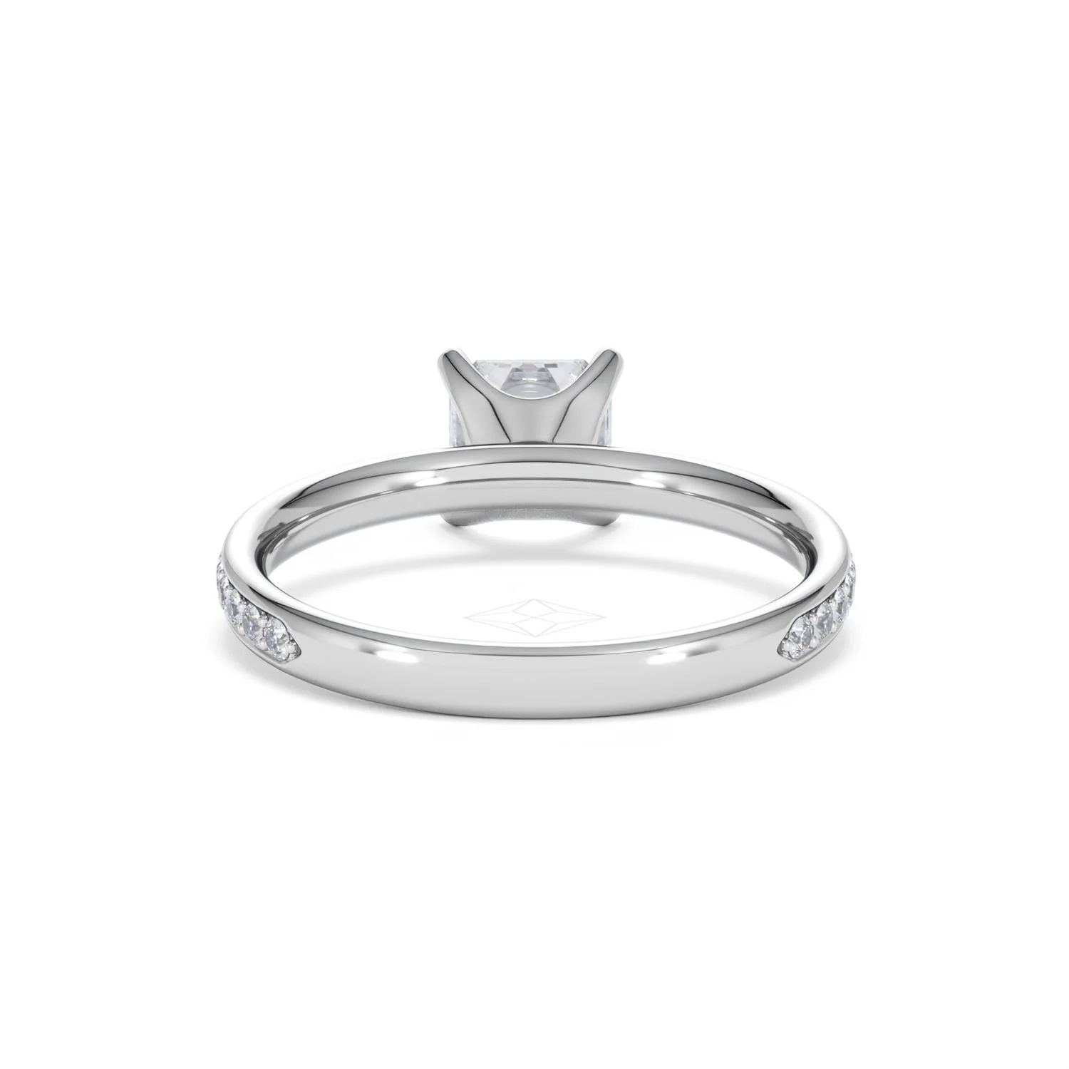 Origin 1.25ct Asscher Cut Lab Diamond Solitaire Engagement Ring with Side Stones in Platinum - Image 47