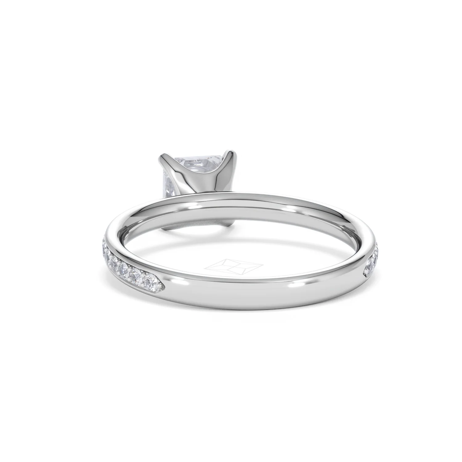 Origin 1.25ct Asscher Cut Lab Diamond Solitaire Engagement Ring with Side Stones in Platinum - Image 50