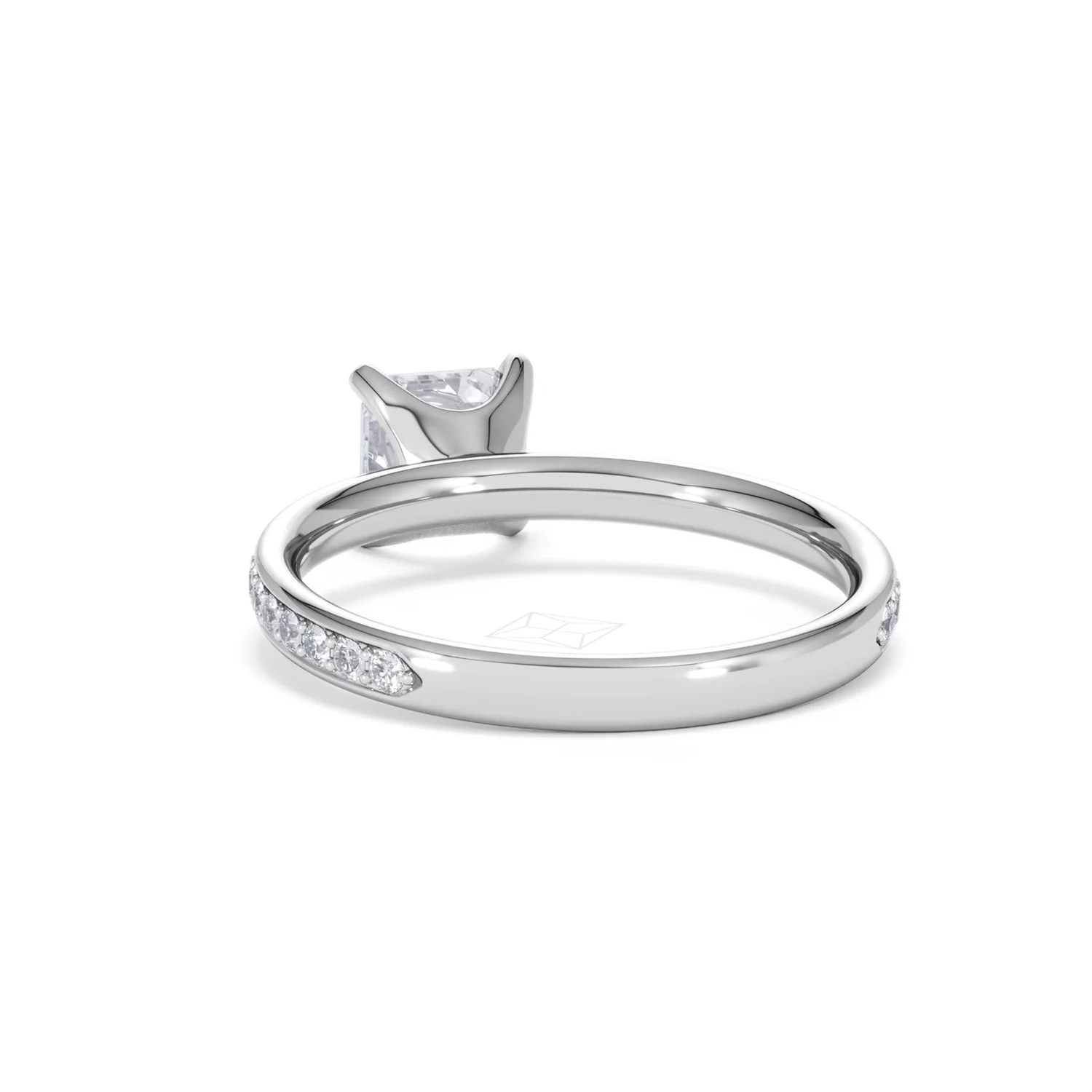 Origin 1.25ct Asscher Cut Lab Diamond Solitaire Engagement Ring with Side Stones in Platinum - Image 51