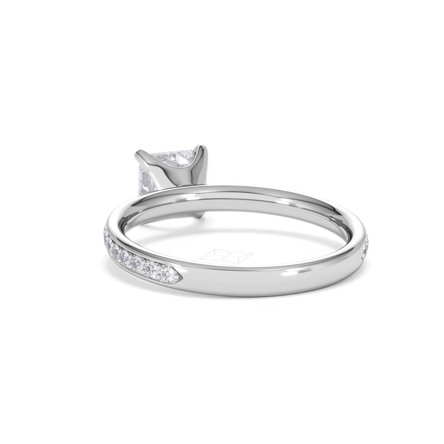 Origin 1.25ct Asscher Cut Lab Diamond Solitaire Engagement Ring with Side Stones in Platinum - Image 52