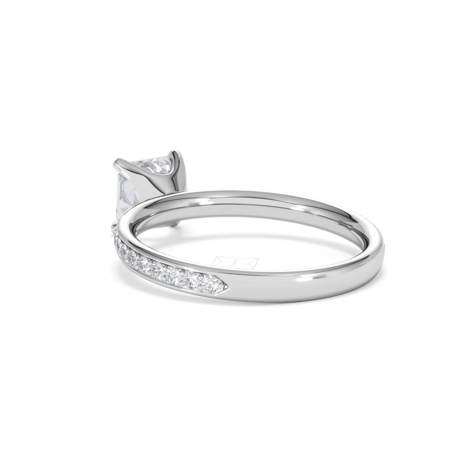 Origin 1.25ct Asscher Cut Lab Diamond Solitaire Engagement Ring with Side Stones in Platinum - Image 55