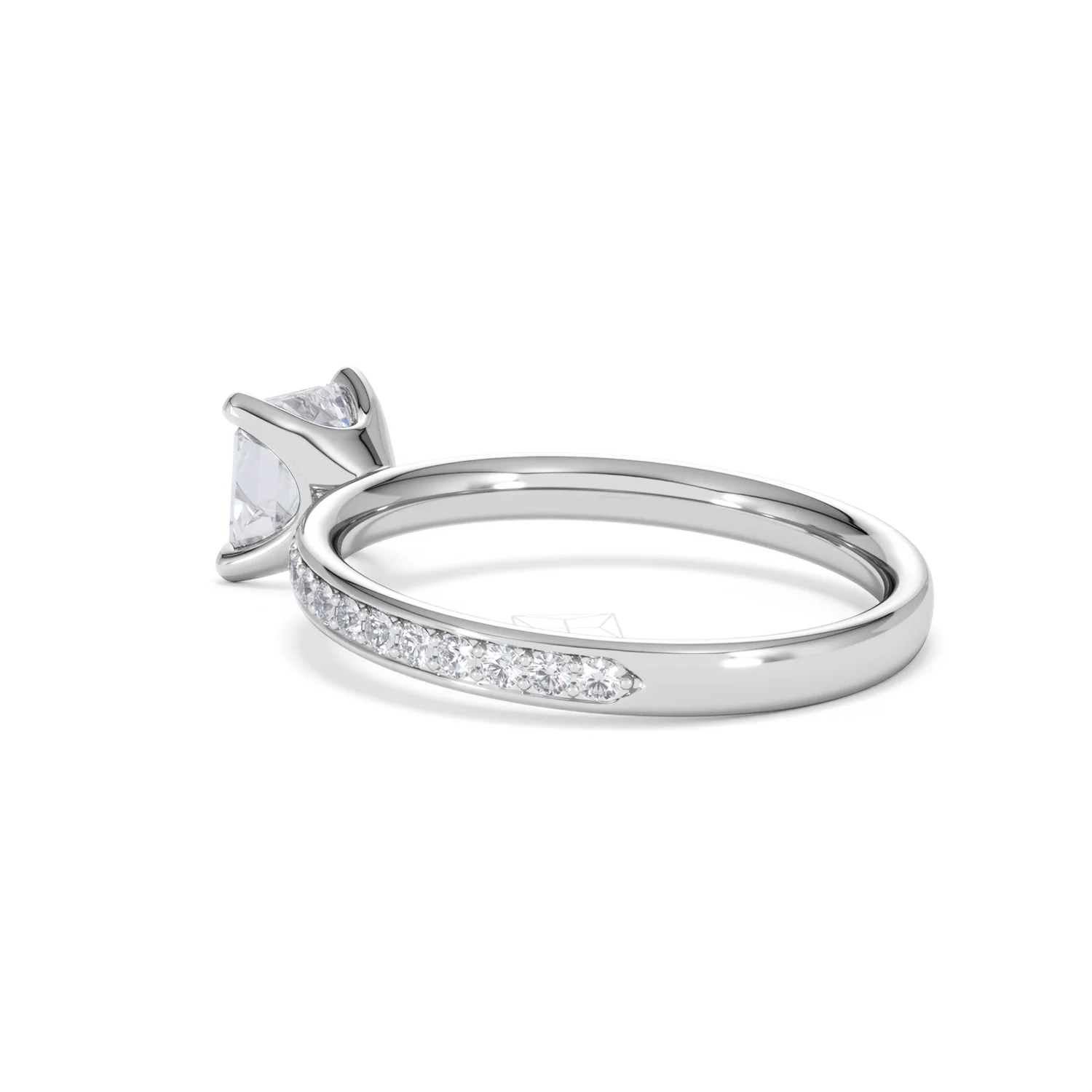 Origin 1.25ct Asscher Cut Lab Diamond Solitaire Engagement Ring with Side Stones in Platinum - Image 58
