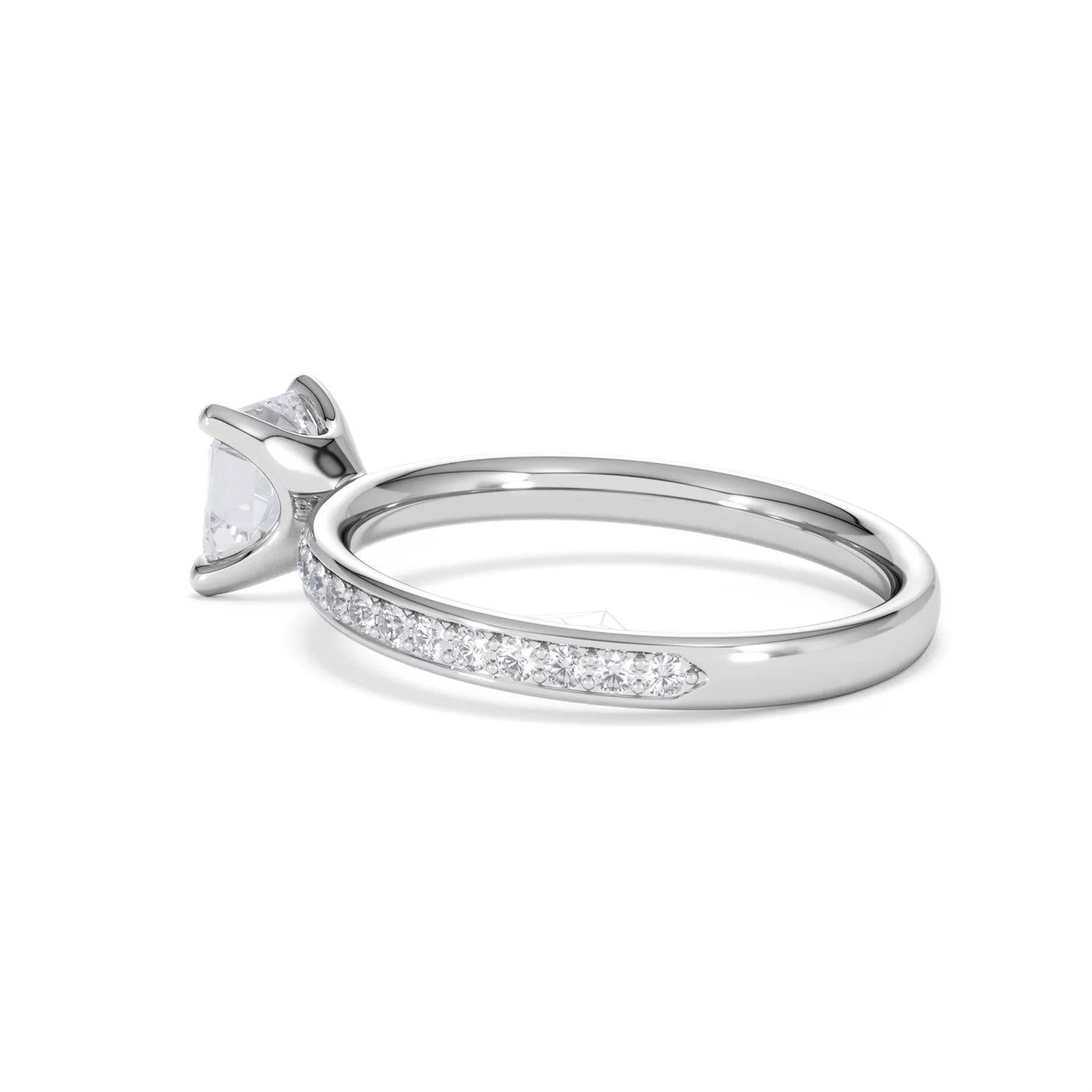 Origin 1.25ct Asscher Cut Lab Diamond Solitaire Engagement Ring with Side Stones in Platinum - Image 60