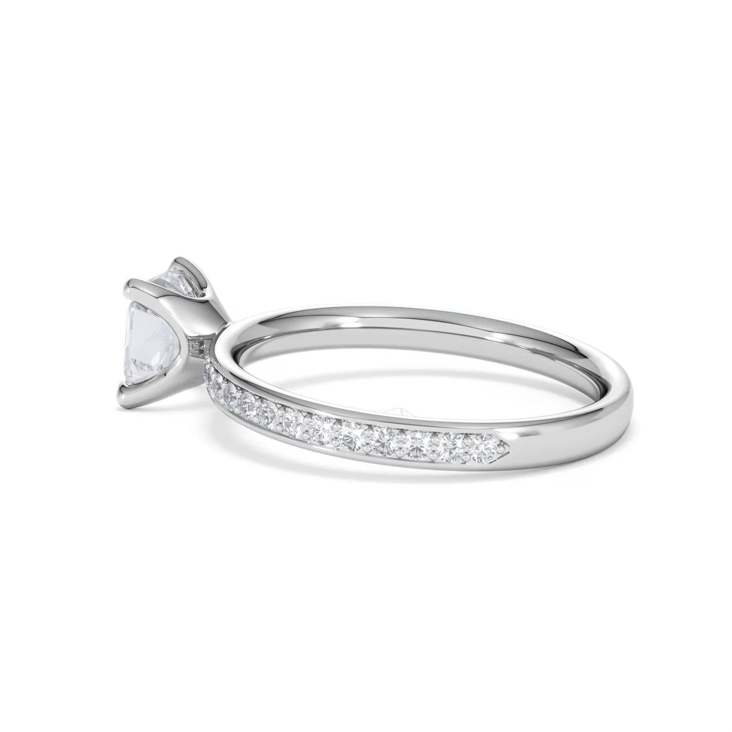 Origin 1.25ct Asscher Cut Lab Diamond Solitaire Engagement Ring with Side Stones in Platinum - Image 62