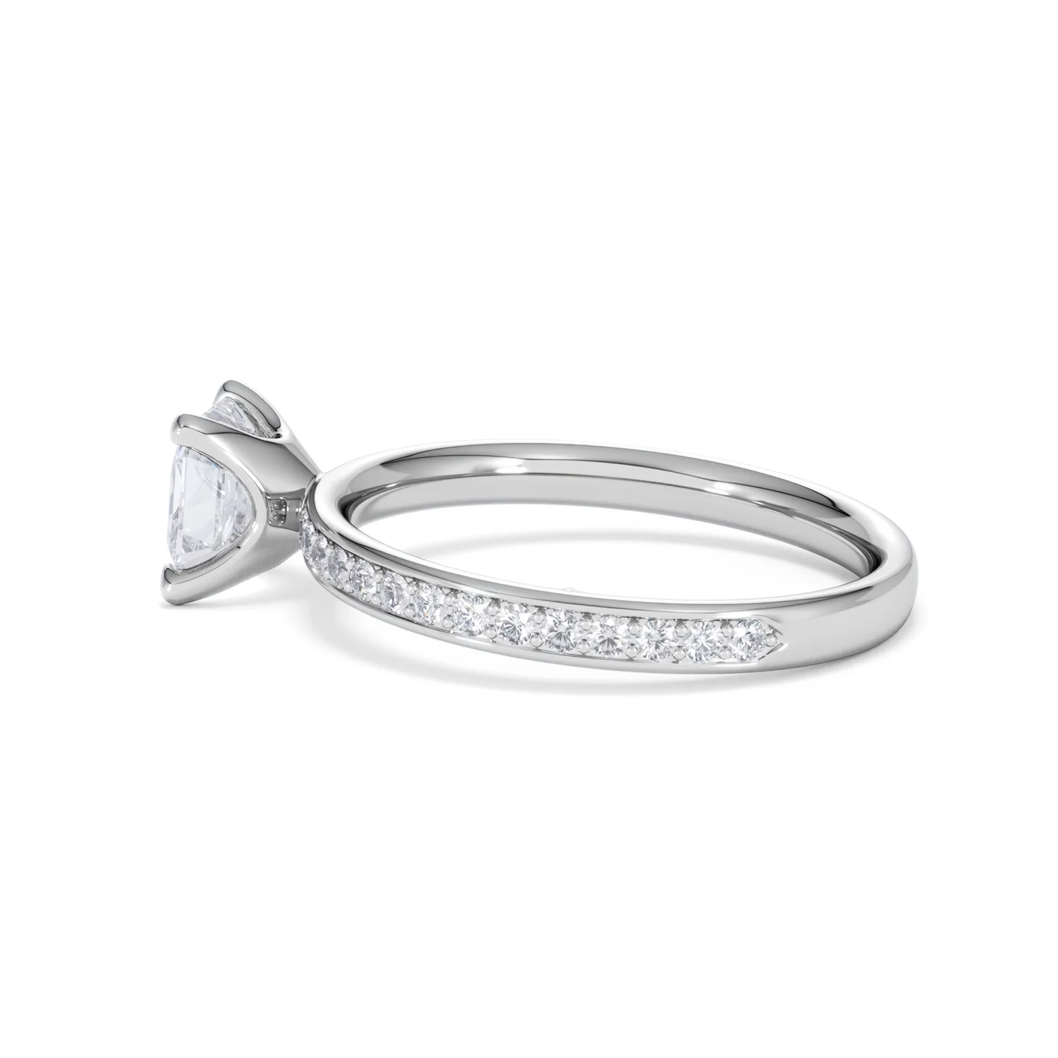 Origin 1.25ct Asscher Cut Lab Diamond Solitaire Engagement Ring with Side Stones in Platinum - Image 64