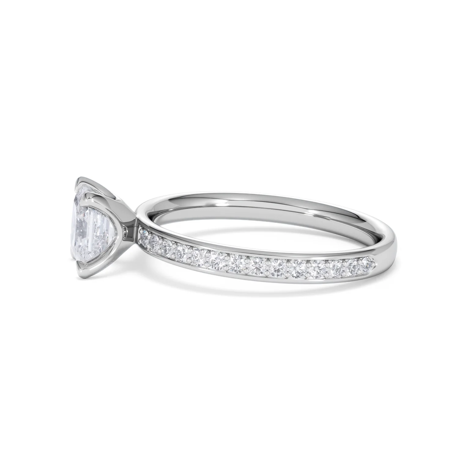 Origin 1.25ct Asscher Cut Lab Diamond Solitaire Engagement Ring with Side Stones in Platinum - Image 69