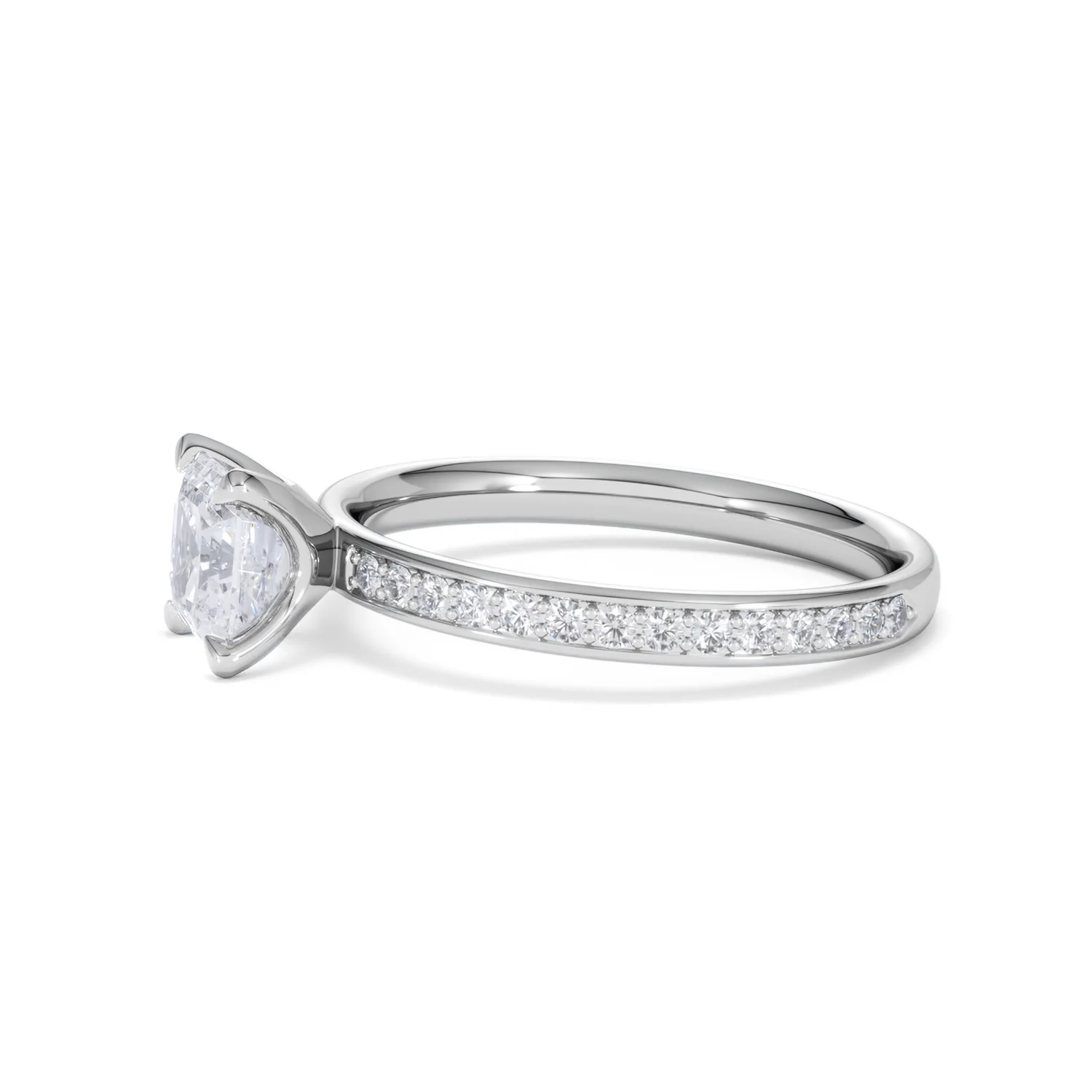 Origin 1.25ct Asscher Cut Lab Diamond Solitaire Engagement Ring with Side Stones in Platinum - Image 71