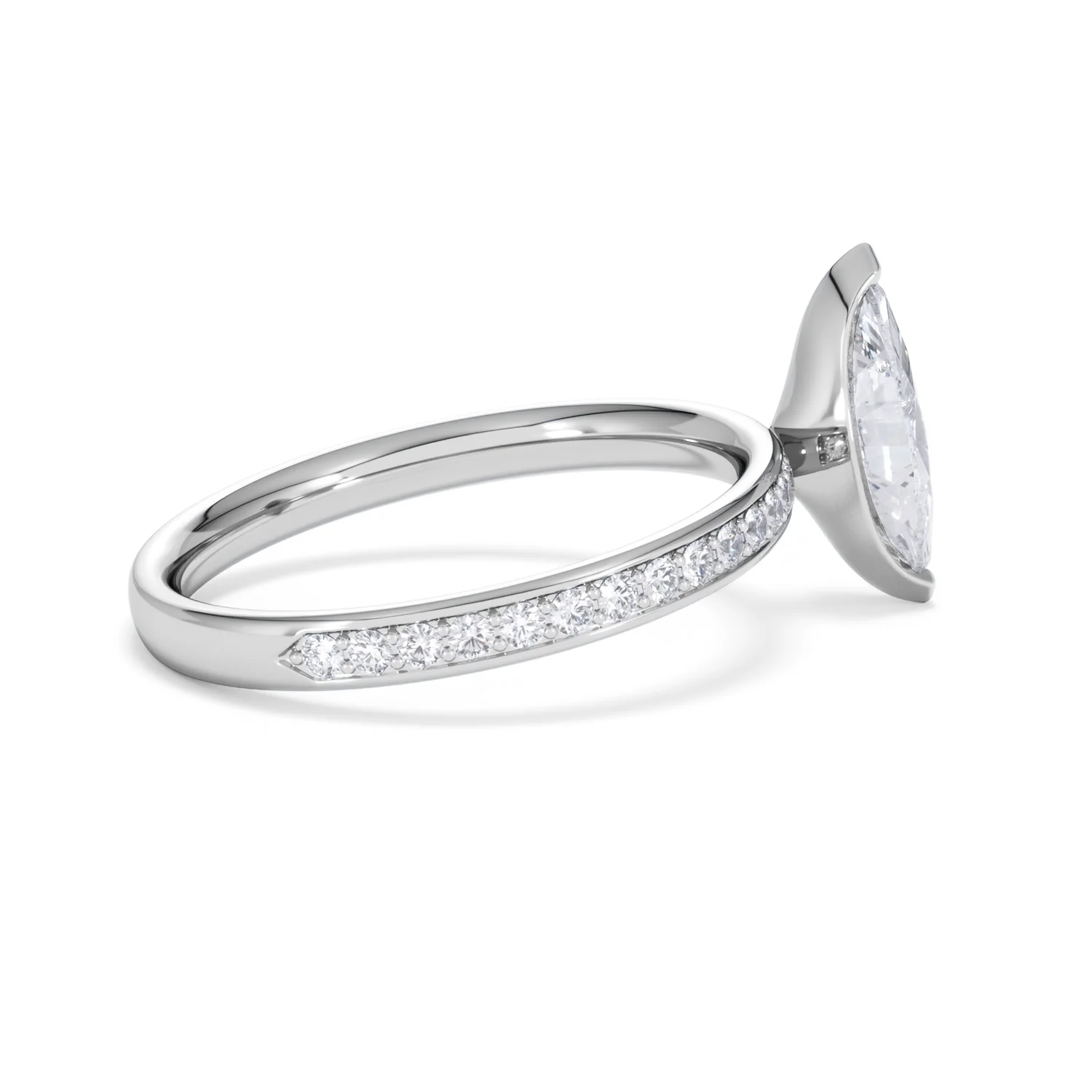 Origin 1.25ct Marquise Cut Lab Diamond Solitaire Engagement Ring with Side Stones in 18K White Gold - Image 30