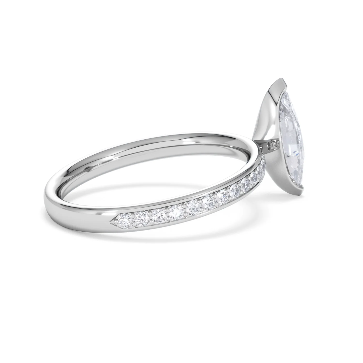 Origin 1.25ct Marquise Cut Lab Diamond Solitaire Engagement Ring with Side Stones in 18K White Gold - Image 32