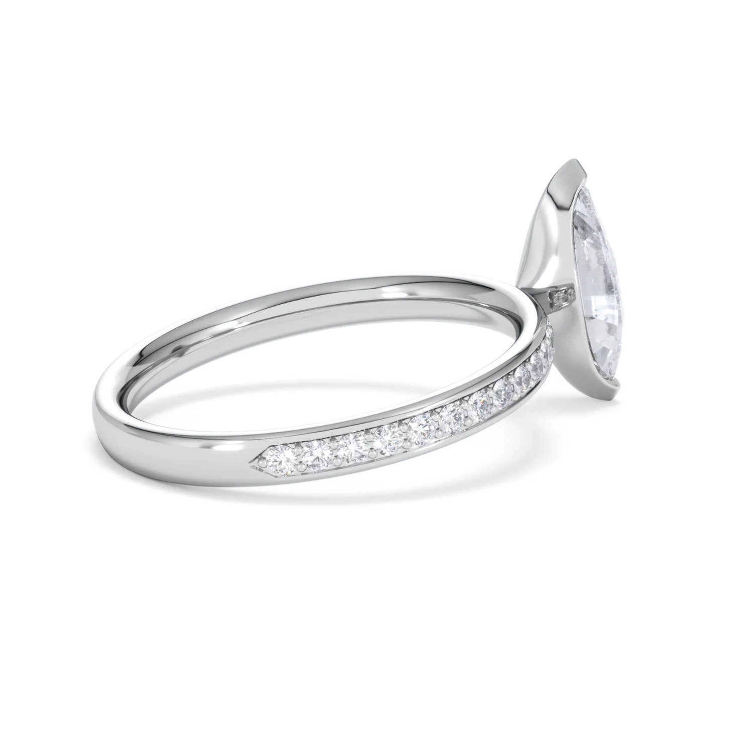 Origin 1.25ct Marquise Cut Lab Diamond Solitaire Engagement Ring with Side Stones in 18K White Gold - Image 33