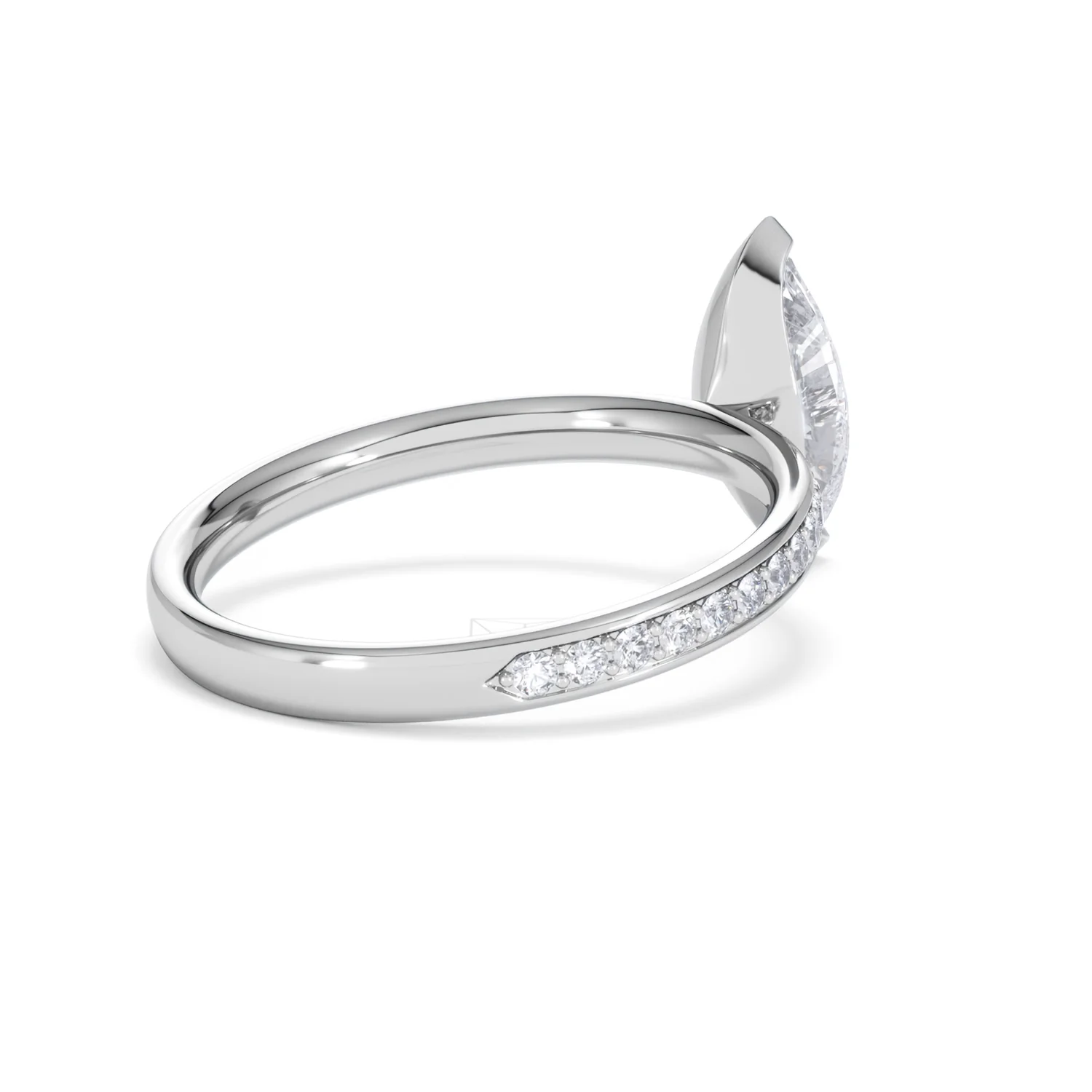 Origin 1.25ct Marquise Cut Lab Diamond Solitaire Engagement Ring with Side Stones in 18K White Gold - Image 37