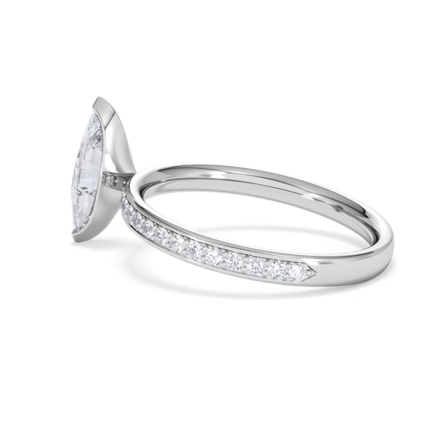 Origin 1.25ct Marquise Cut Lab Diamond Solitaire Engagement Ring with Side Stones in 18K White Gold - Image 62