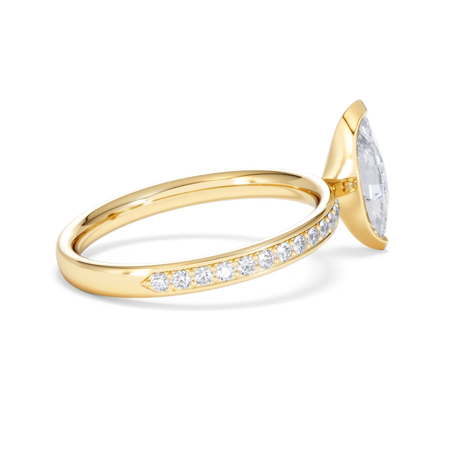 Origin 1.25ct Marquise Cut Lab Diamond Solitaire Engagement Ring with Side Stones in 18K Yellow Gold - Image 32