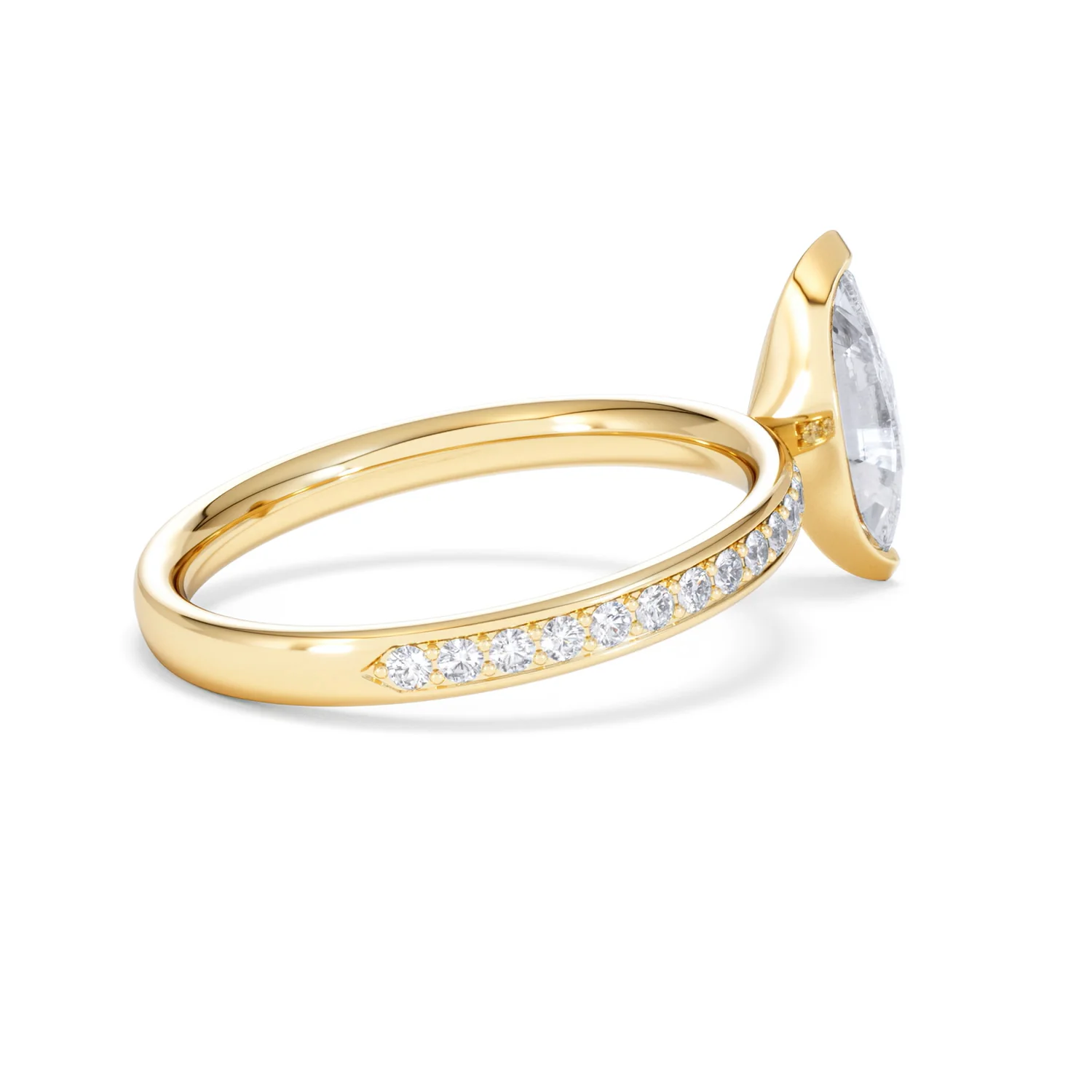 Origin 1.25ct Marquise Cut Lab Diamond Solitaire Engagement Ring with Side Stones in 18K Yellow Gold - Image 33