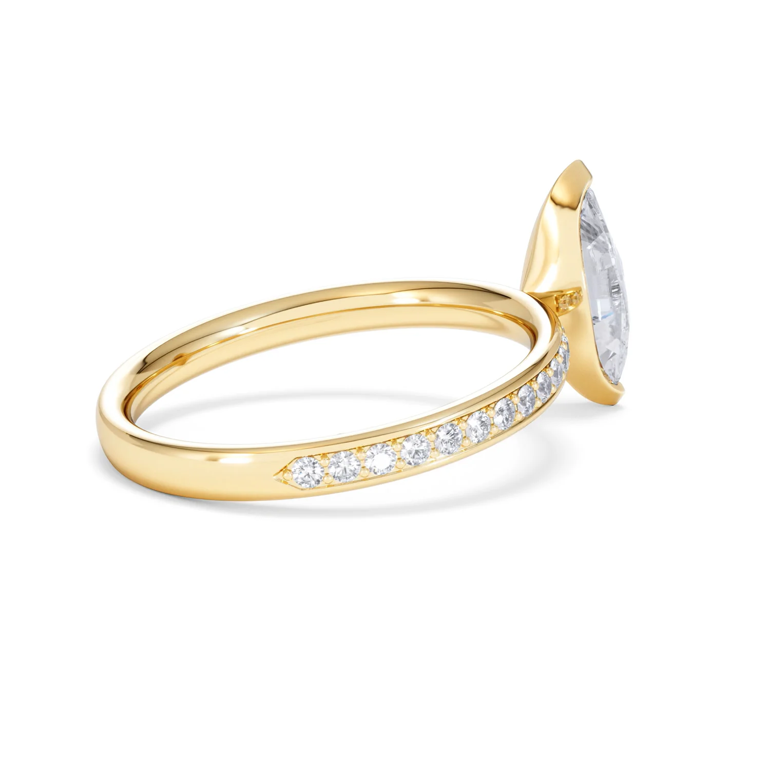 Origin 1.25ct Marquise Cut Lab Diamond Solitaire Engagement Ring with Side Stones in 18K Yellow Gold - Image 34