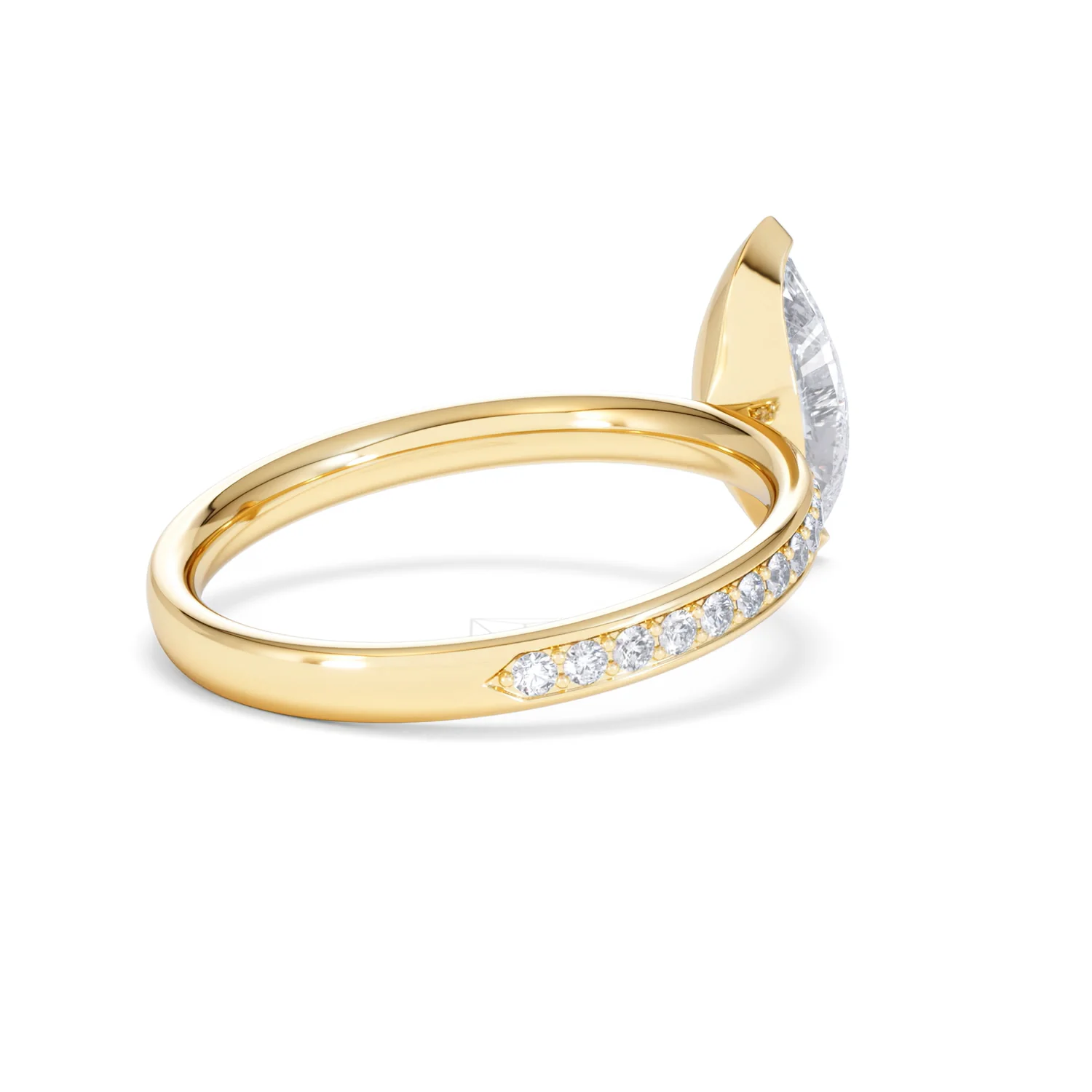 Origin 1.25ct Marquise Cut Lab Diamond Solitaire Engagement Ring with Side Stones in 18K Yellow Gold - Image 37
