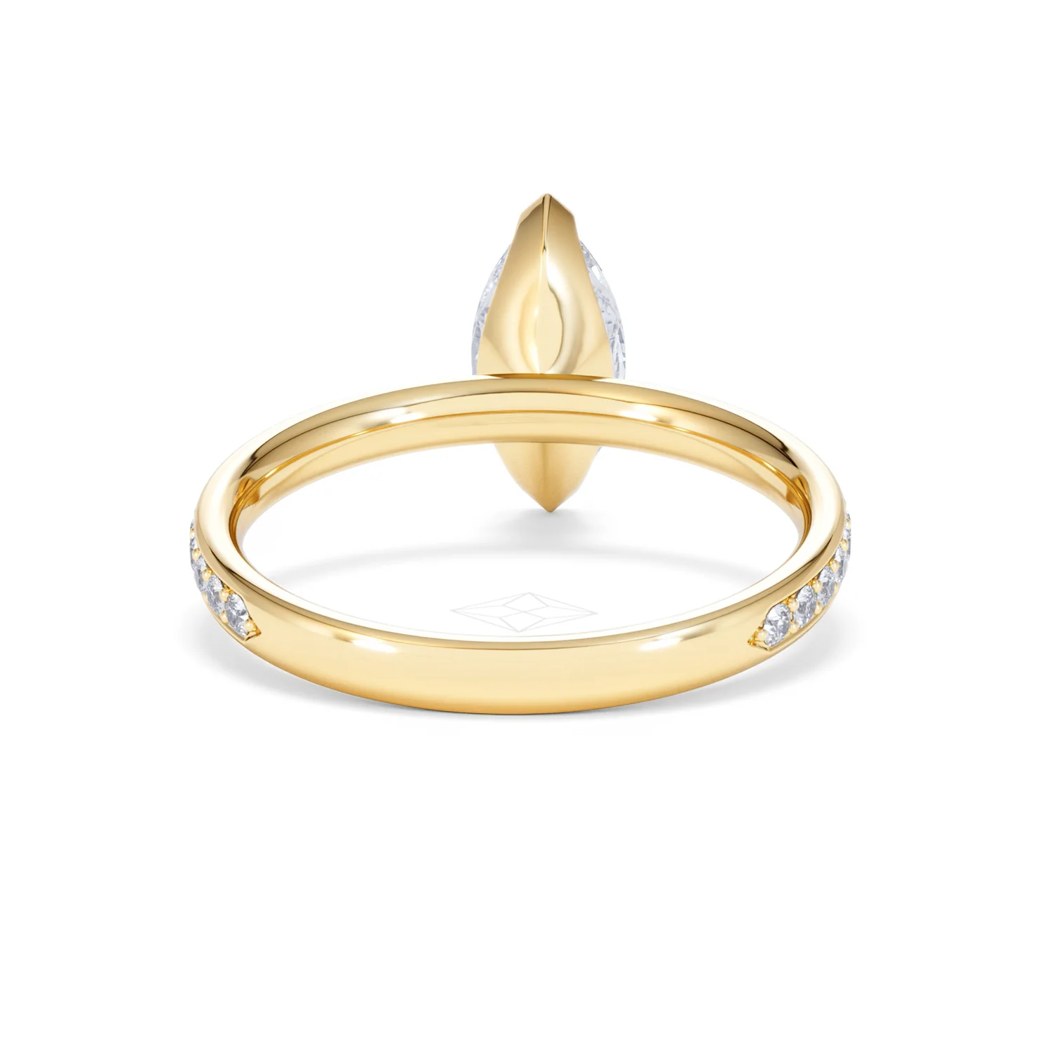 Origin 1.25ct Marquise Cut Lab Diamond Solitaire Engagement Ring with Side Stones in 18K Yellow Gold - Image 46