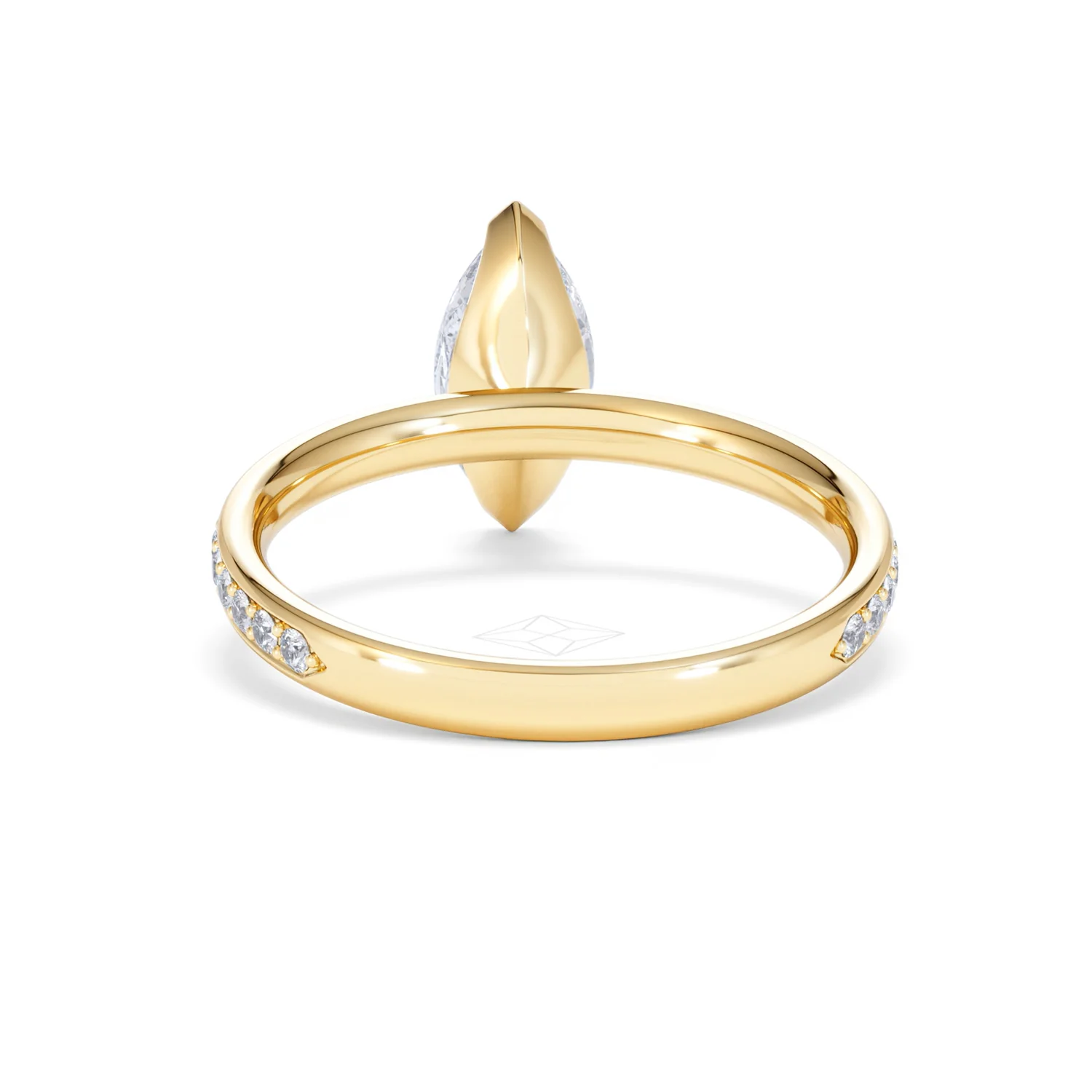 Origin 1.25ct Marquise Cut Lab Diamond Solitaire Engagement Ring with Side Stones in 18K Yellow Gold - Image 48