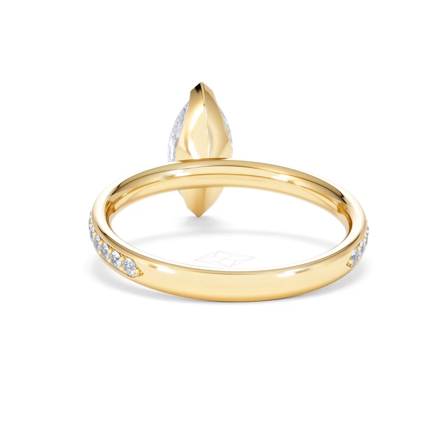 Origin 1.25ct Marquise Cut Lab Diamond Solitaire Engagement Ring with Side Stones in 18K Yellow Gold - Image 49