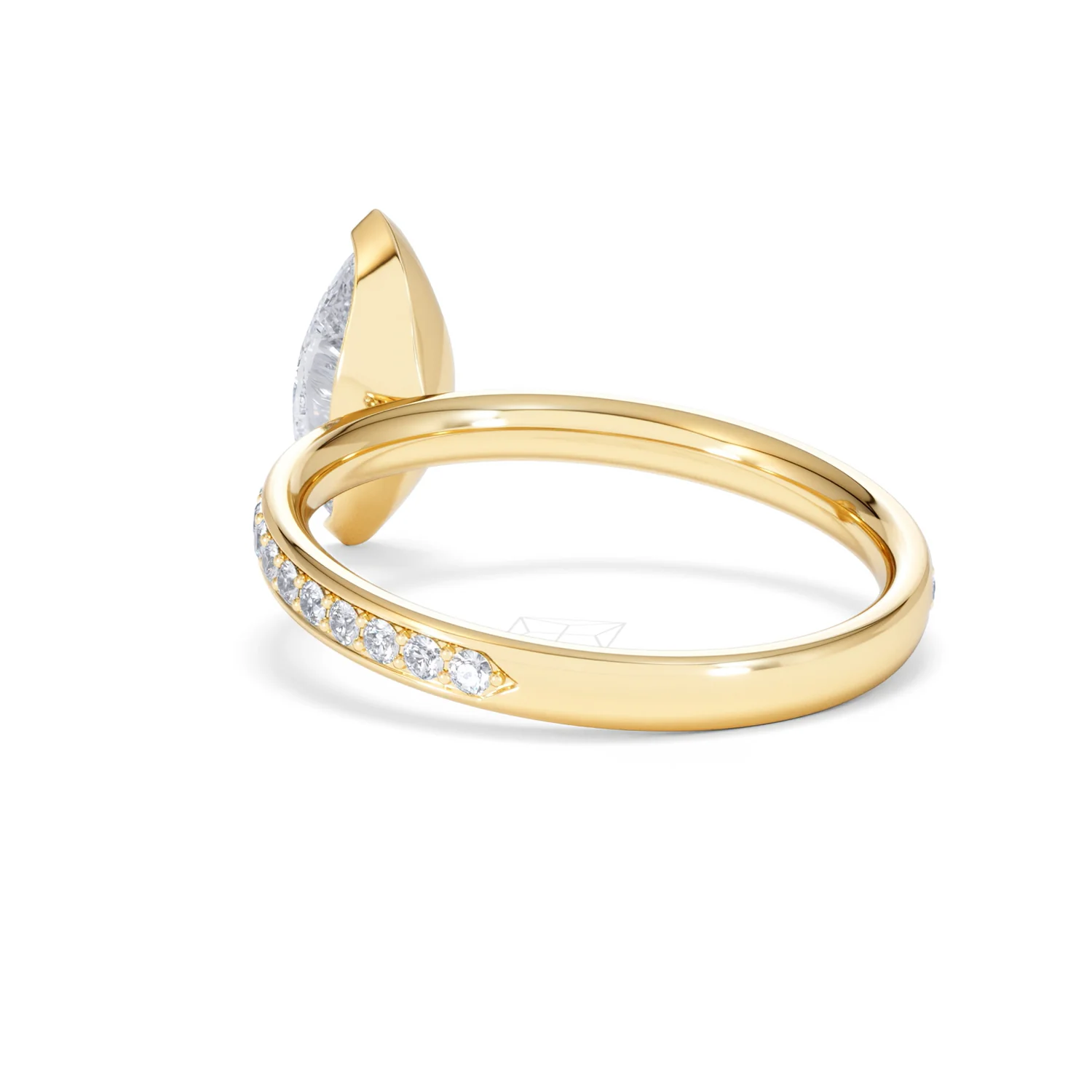 Origin 1.25ct Marquise Cut Lab Diamond Solitaire Engagement Ring with Side Stones in 18K Yellow Gold - Image 54