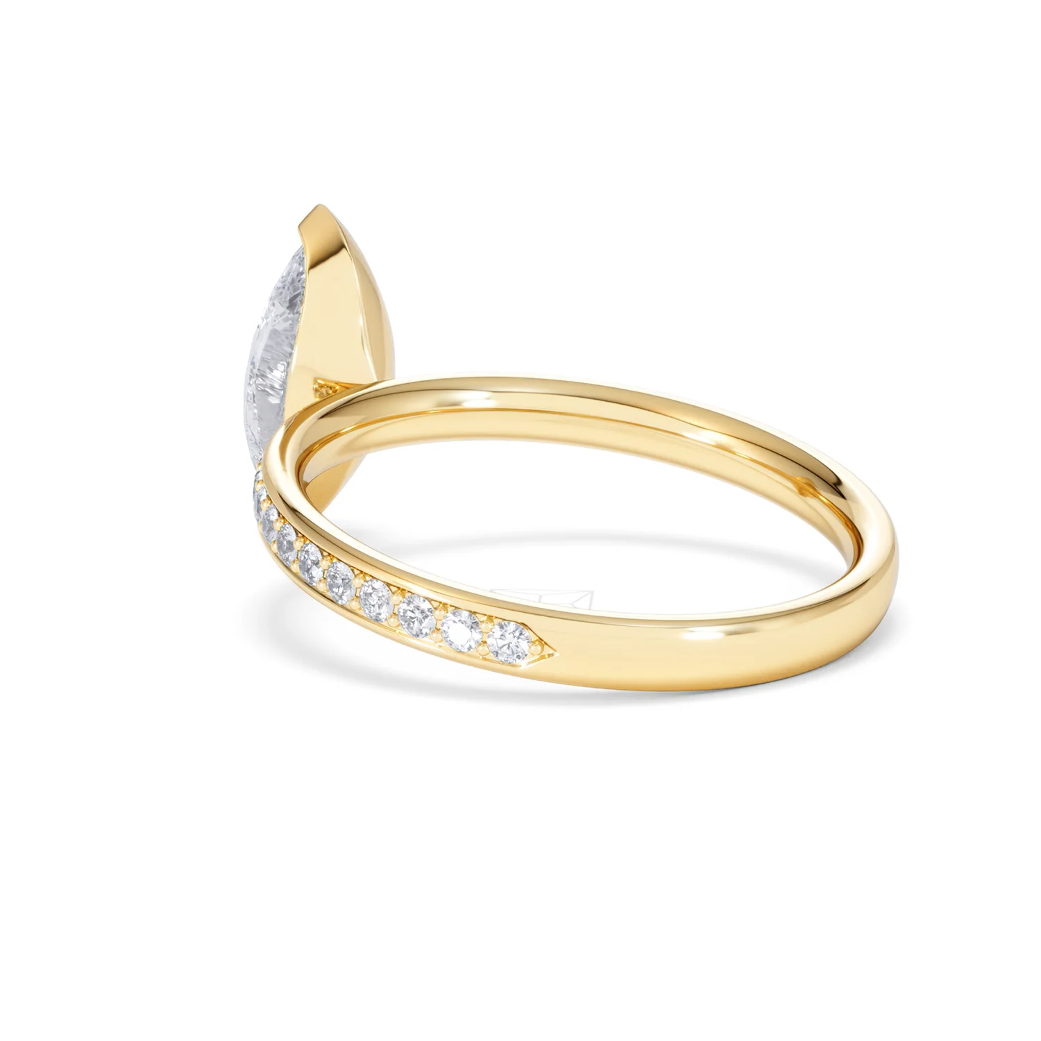 Origin 1.25ct Marquise Cut Lab Diamond Solitaire Engagement Ring with Side Stones in 18K Yellow Gold - Image 56