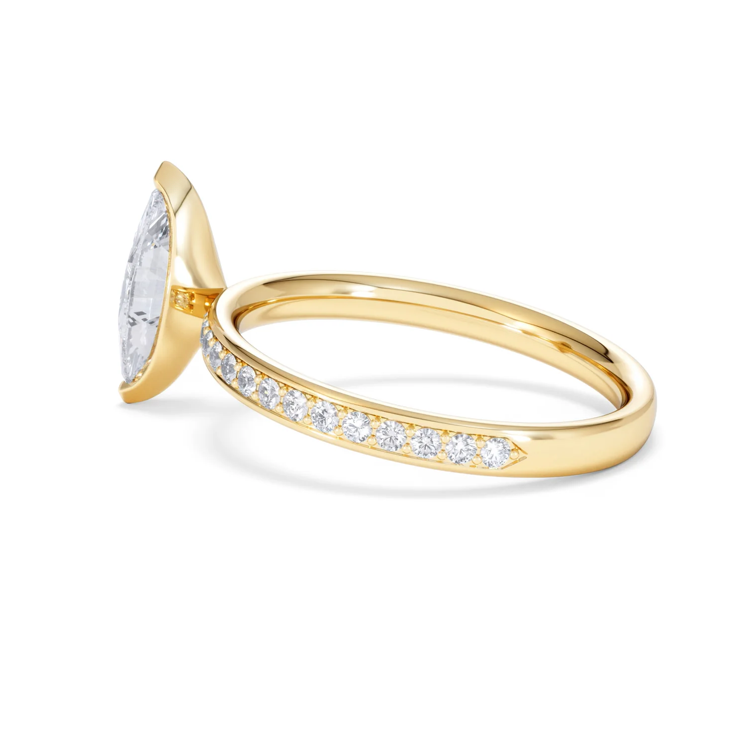 Origin 1.25ct Marquise Cut Lab Diamond Solitaire Engagement Ring with Side Stones in 18K Yellow Gold - Image 62
