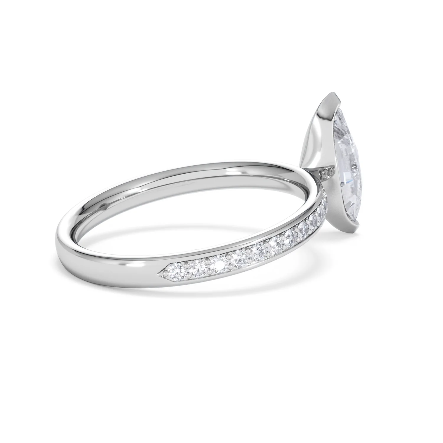 Origin 1.25ct Marquise Cut Lab Diamond Solitaire Engagement Ring with Side Stones in Platinum - Image 34