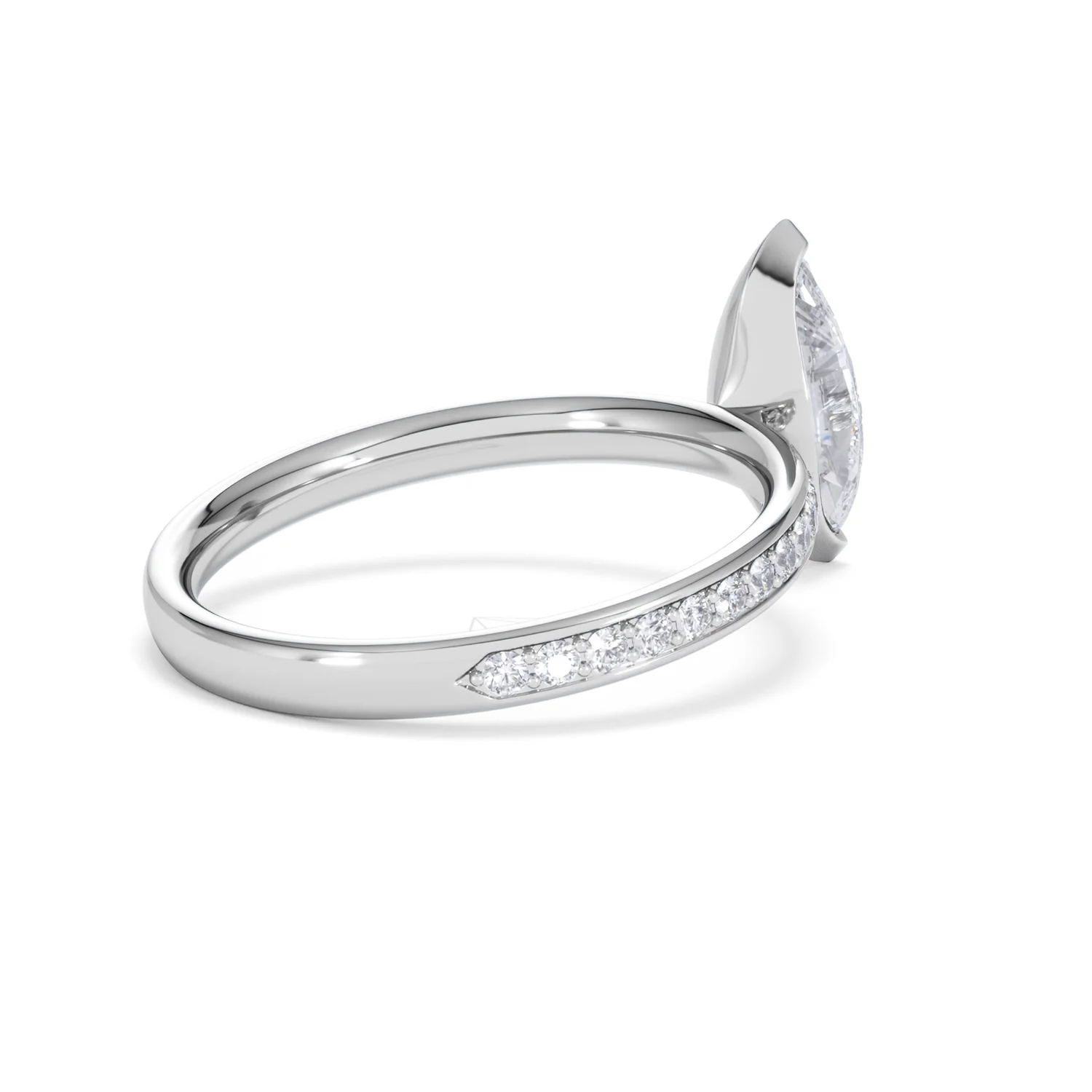 Origin 1.25ct Marquise Cut Lab Diamond Solitaire Engagement Ring with Side Stones in Platinum - Image 36