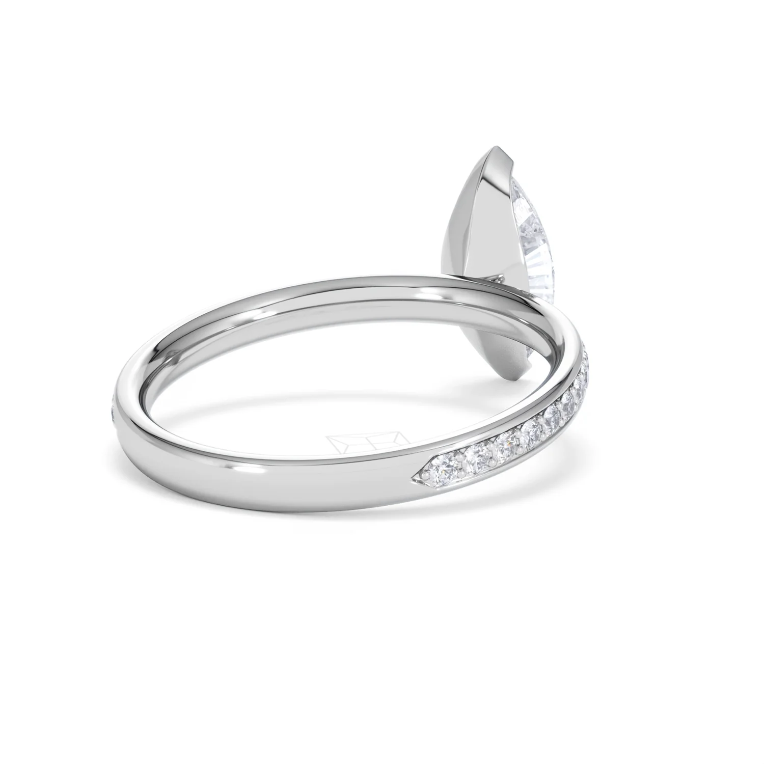 Origin 1.25ct Marquise Cut Lab Diamond Solitaire Engagement Ring with Side Stones in Platinum - Image 40