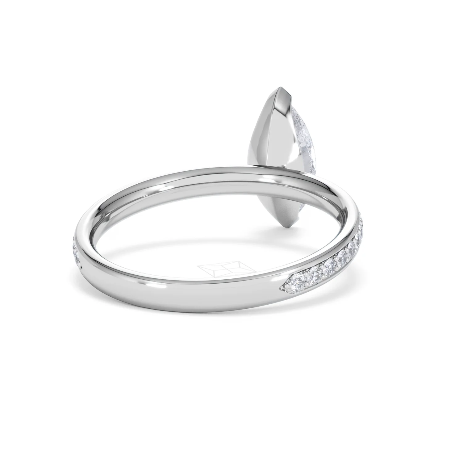 Origin 1.25ct Marquise Cut Lab Diamond Solitaire Engagement Ring with Side Stones in Platinum - Image 42