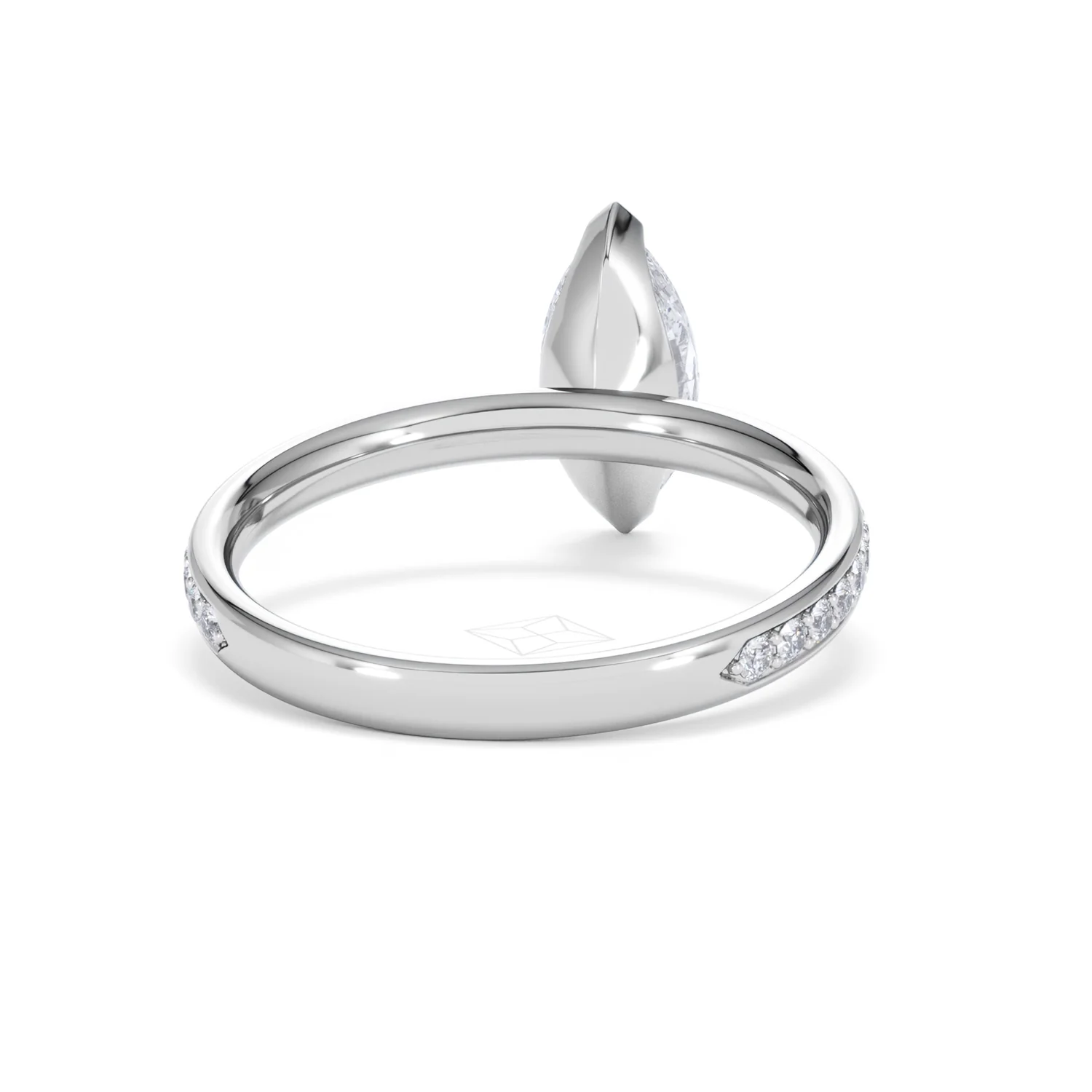 Origin 1.25ct Marquise Cut Lab Diamond Solitaire Engagement Ring with Side Stones in Platinum - Image 44