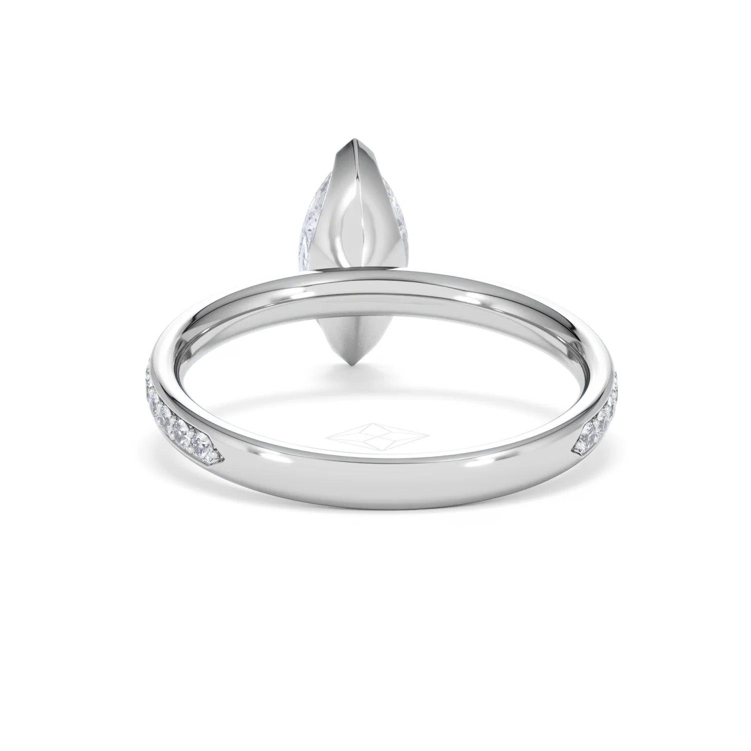 Origin 1.25ct Marquise Cut Lab Diamond Solitaire Engagement Ring with Side Stones in Platinum - Image 48