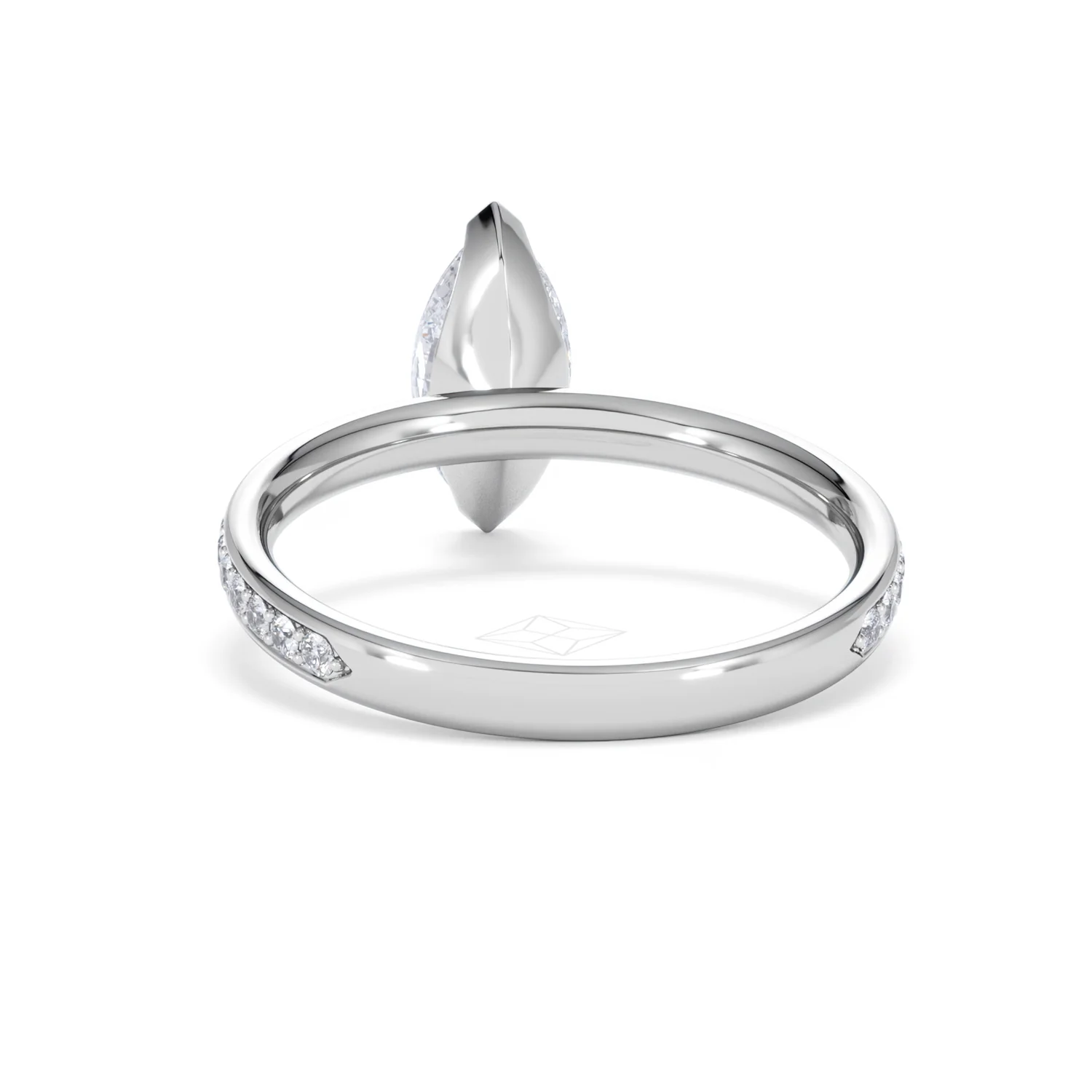 Origin 1.25ct Marquise Cut Lab Diamond Solitaire Engagement Ring with Side Stones in Platinum - Image 49