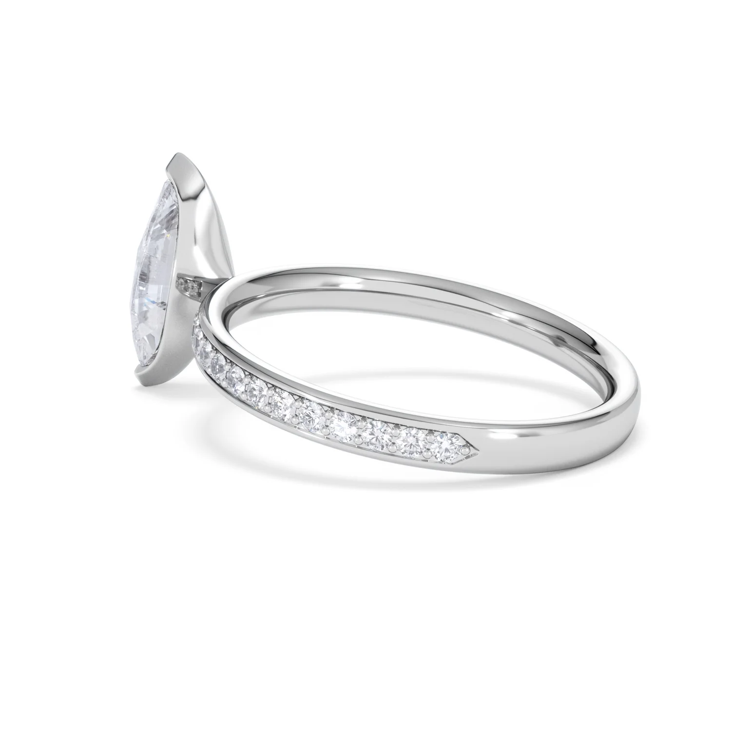 Origin 1.25ct Marquise Cut Lab Diamond Solitaire Engagement Ring with Side Stones in Platinum - Image 60